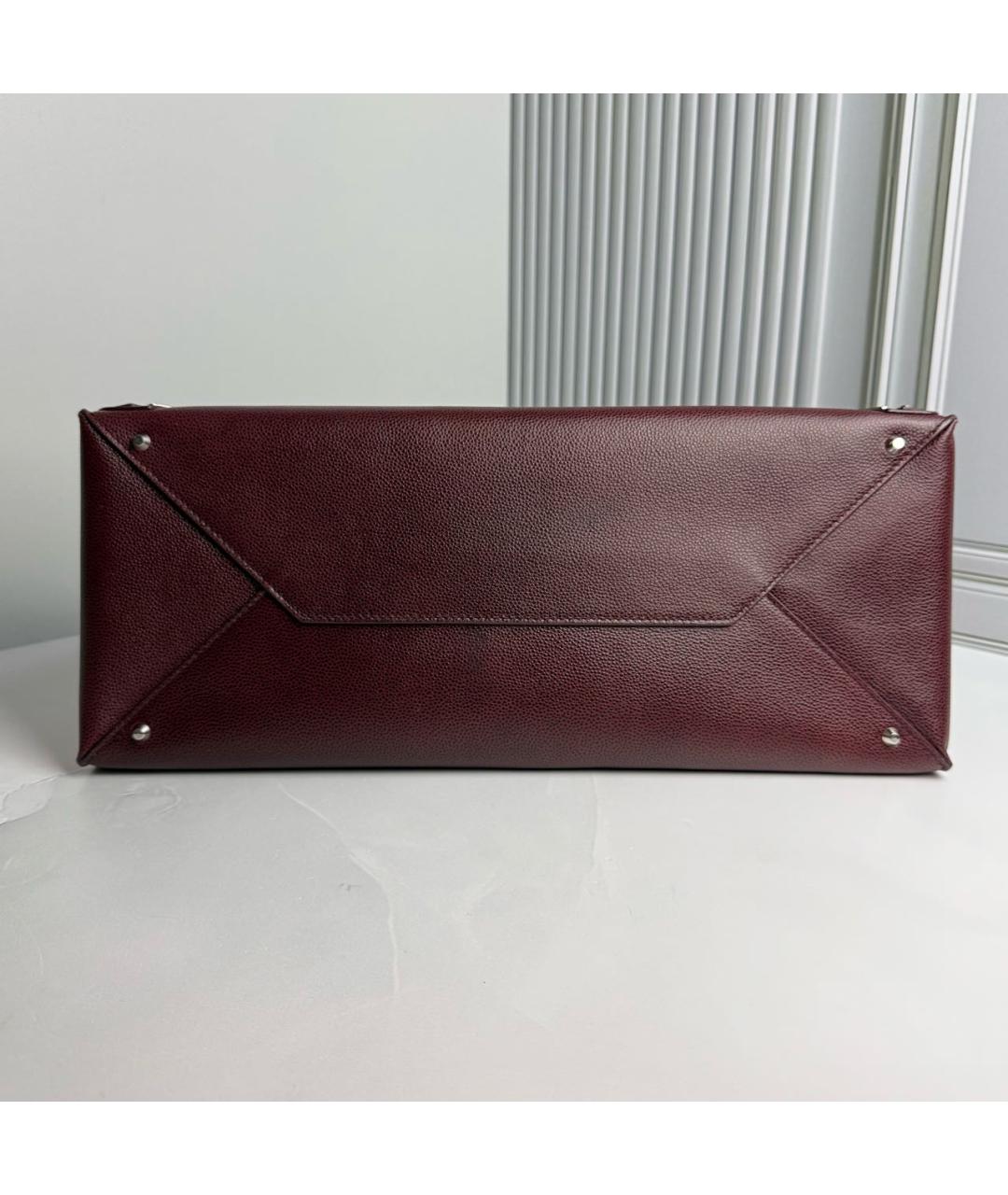 BALENCIAGA Бордовая кожаная сумка тоут, фото 3