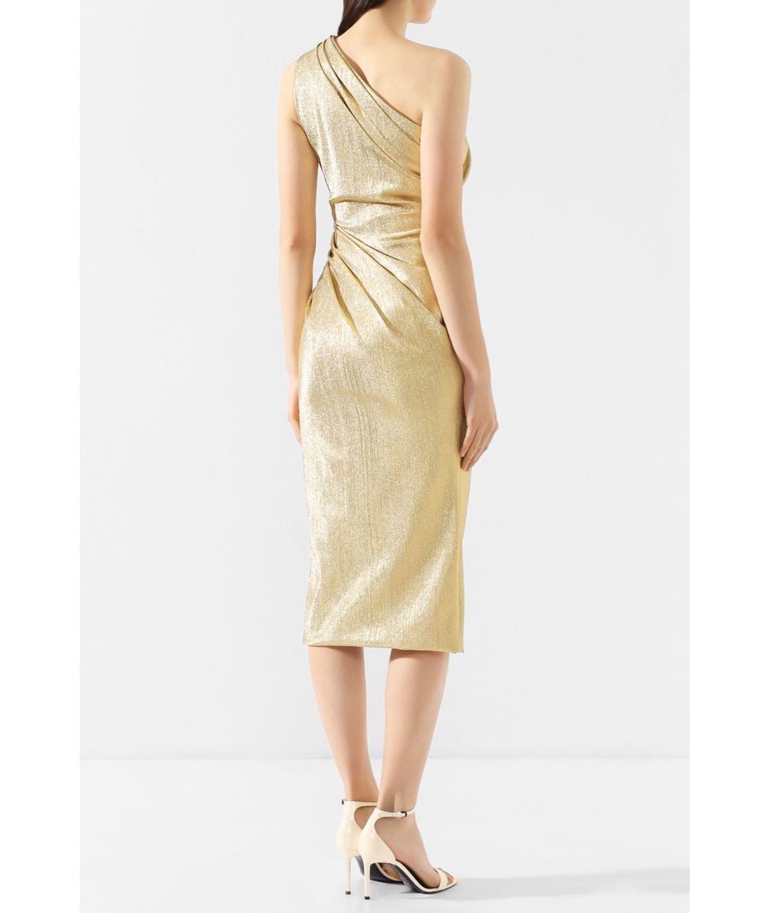 DOLCE&GABBANA Золотое шелковое коктейльное платье, фото 7