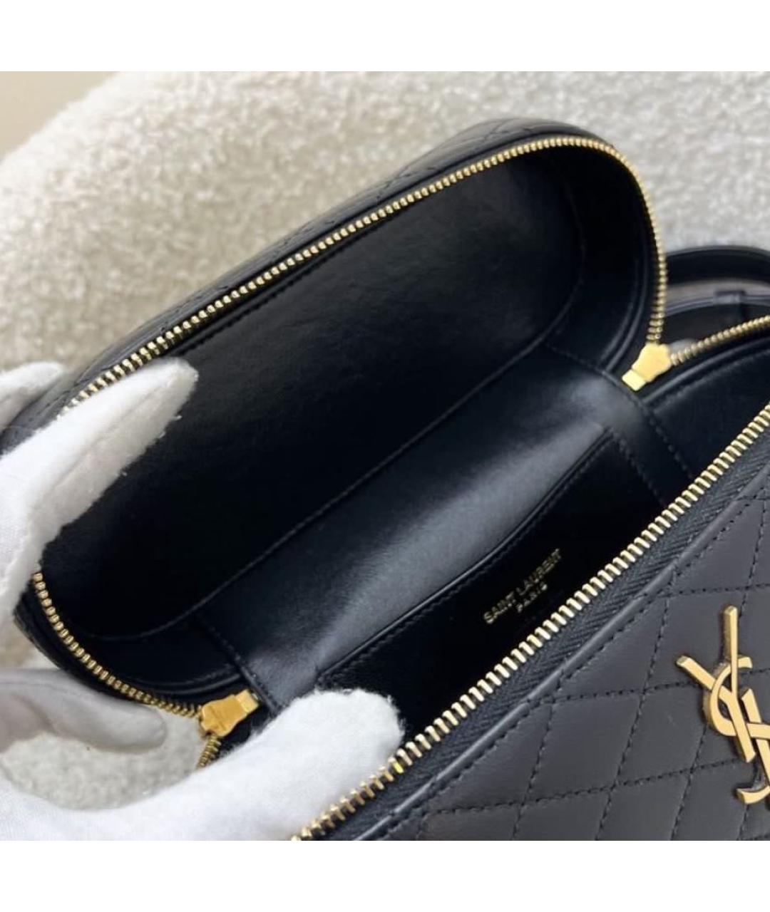 SAINT LAURENT Черная кожаная сумка через плечо, фото 5