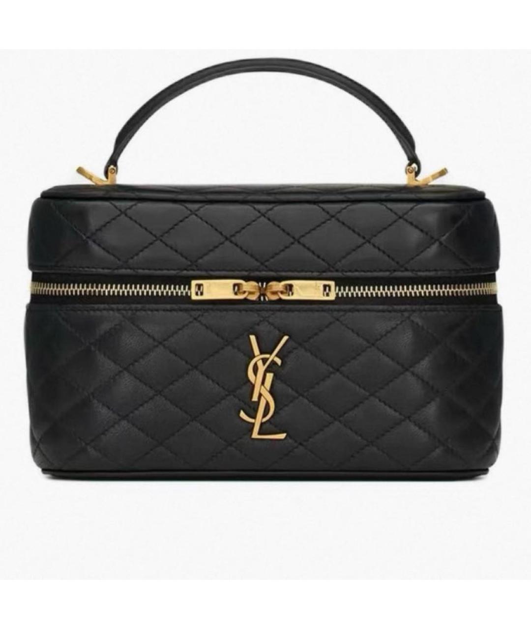 SAINT LAURENT Черная кожаная сумка через плечо, фото 6