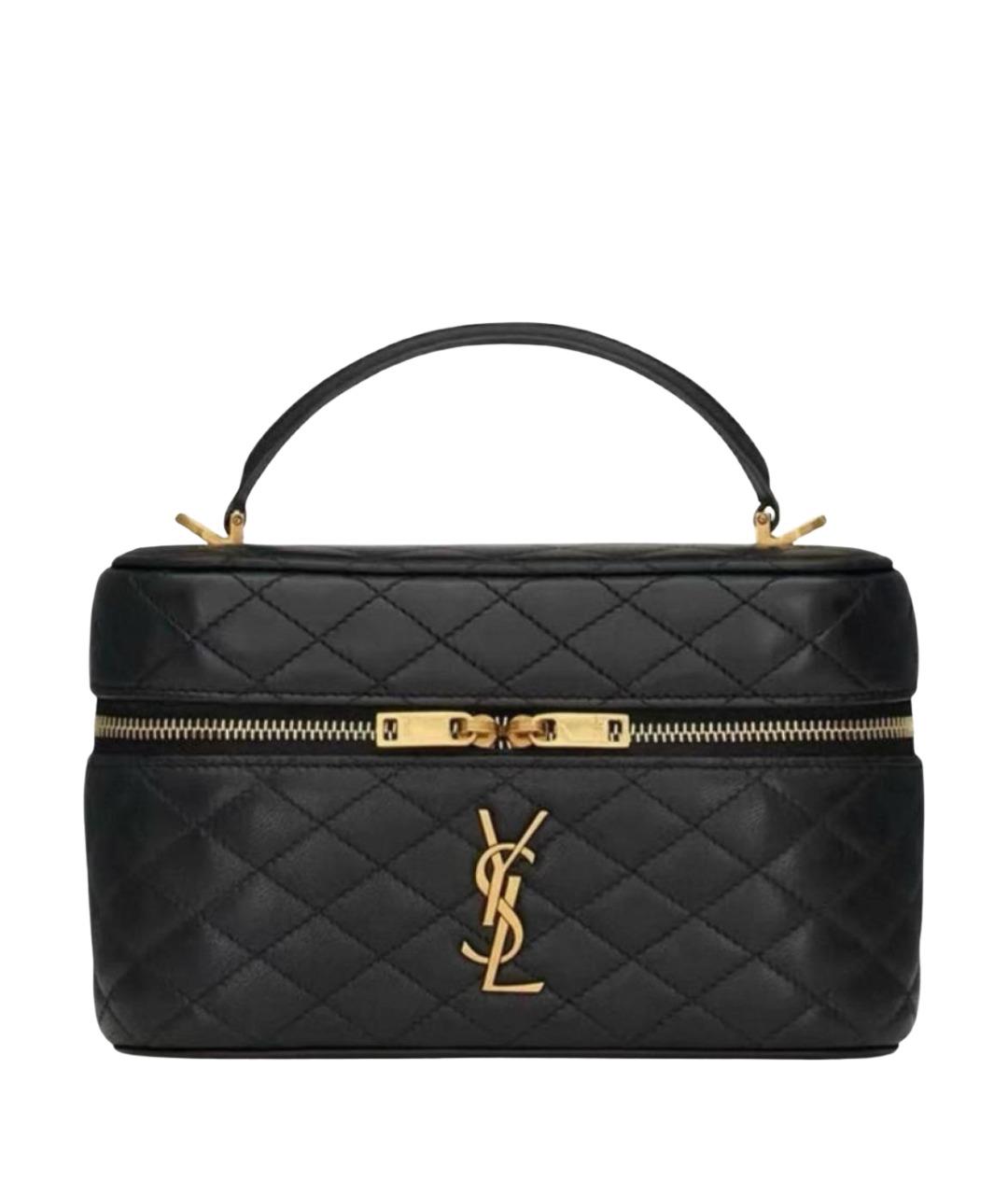 SAINT LAURENT Черная кожаная сумка через плечо, фото 1