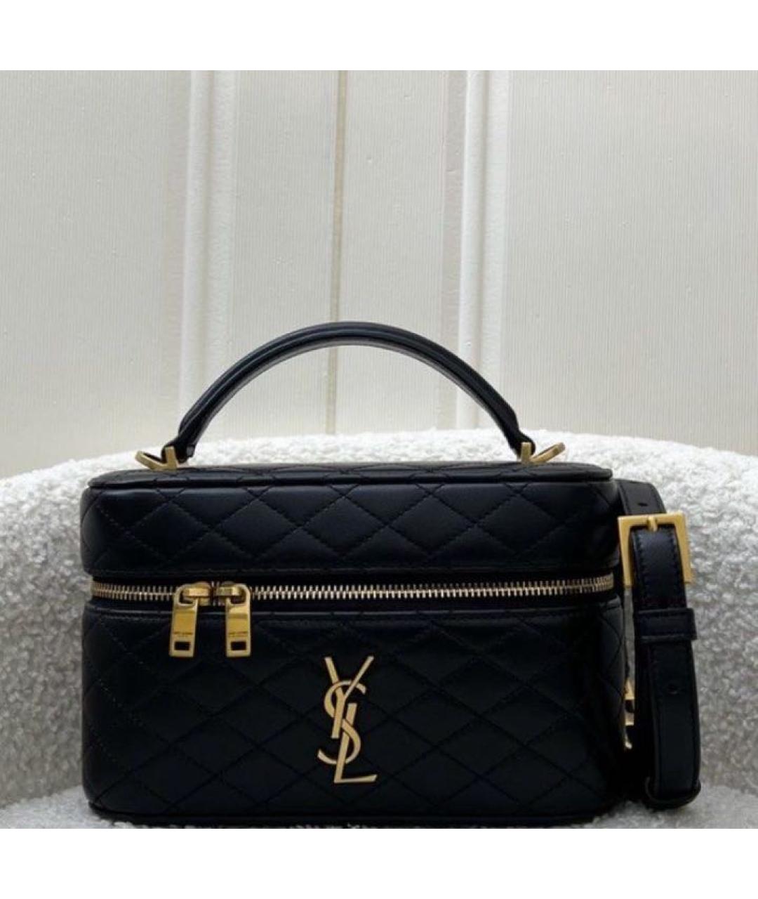 SAINT LAURENT Черная кожаная сумка через плечо, фото 2