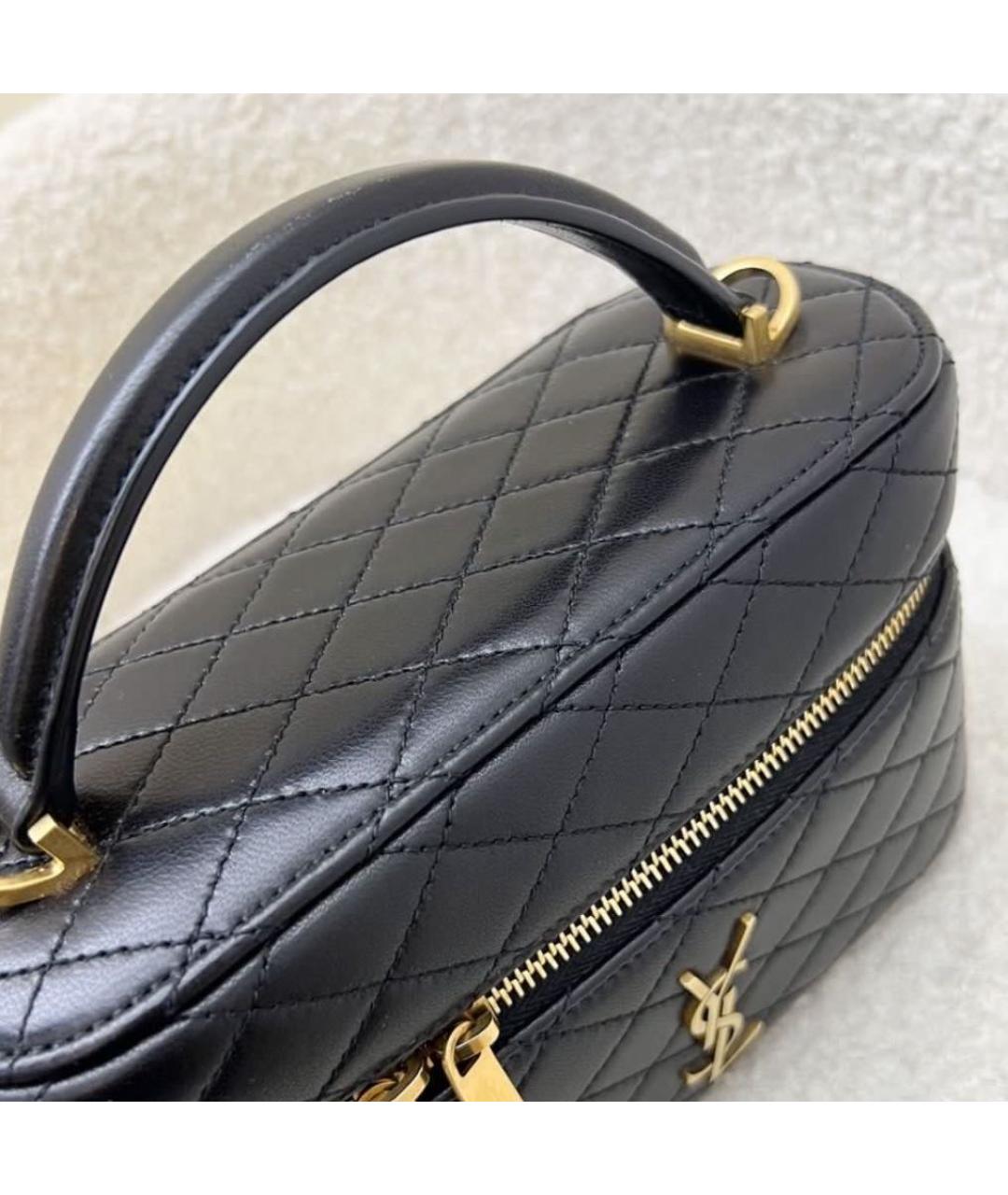 SAINT LAURENT Черная кожаная сумка через плечо, фото 3