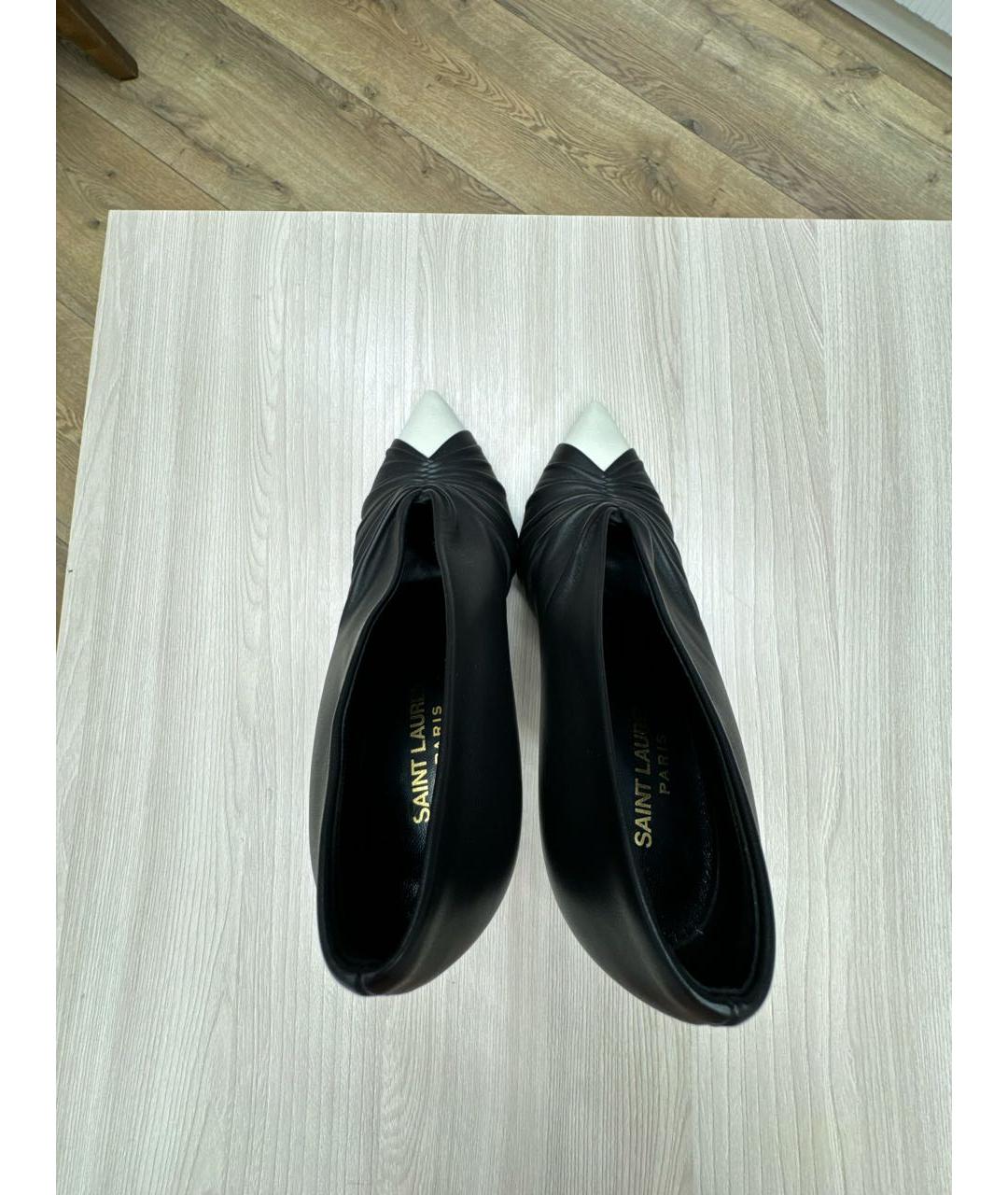 SAINT LAURENT Черные кожаные туфли, фото 3