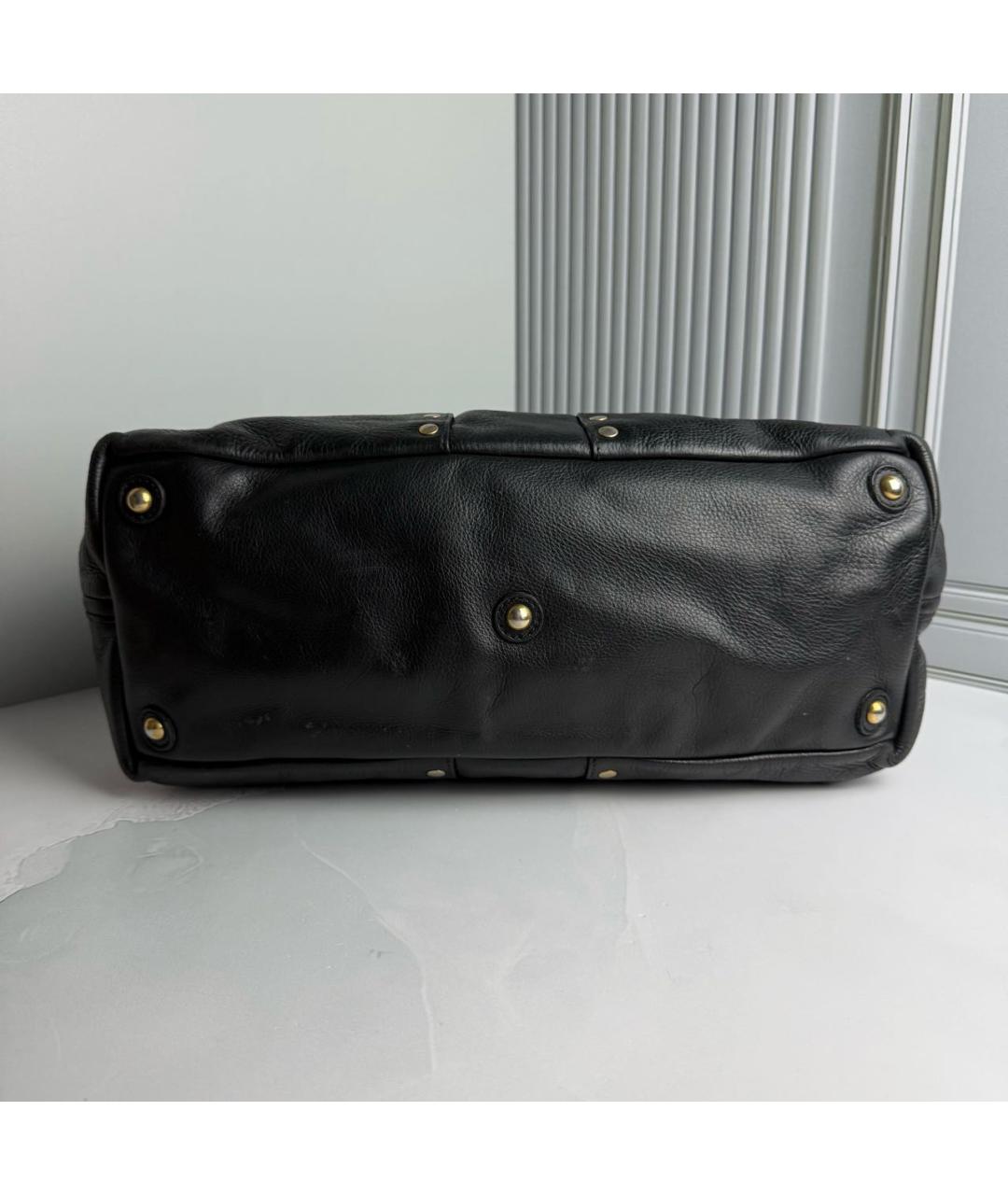 YVES SAINT LAURENT BEAUTY Черная кожаная сумка с короткими ручками, фото 2