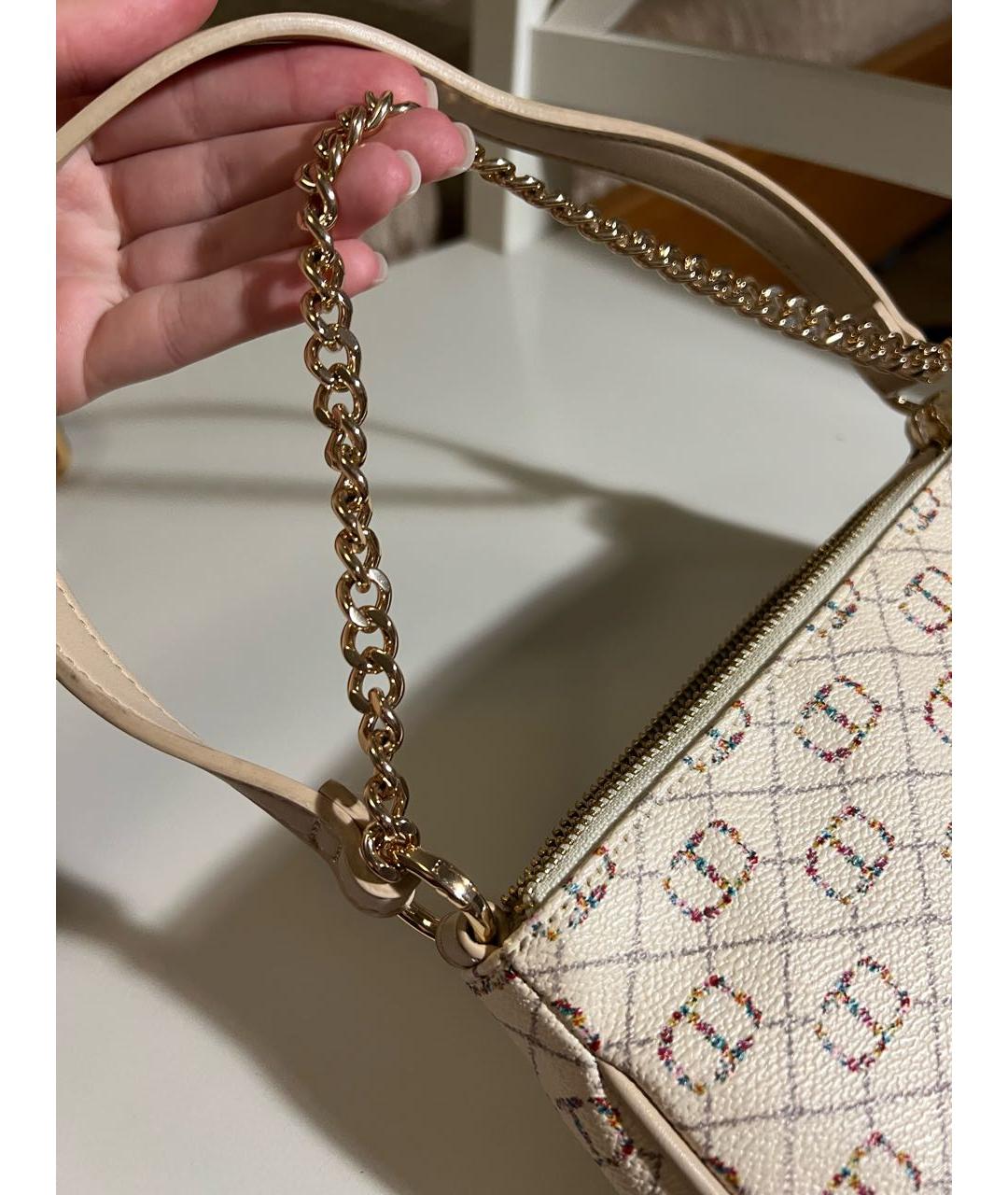 TWIN-SET Бежевая сумка с короткими ручками из искусственной кожи, фото 3