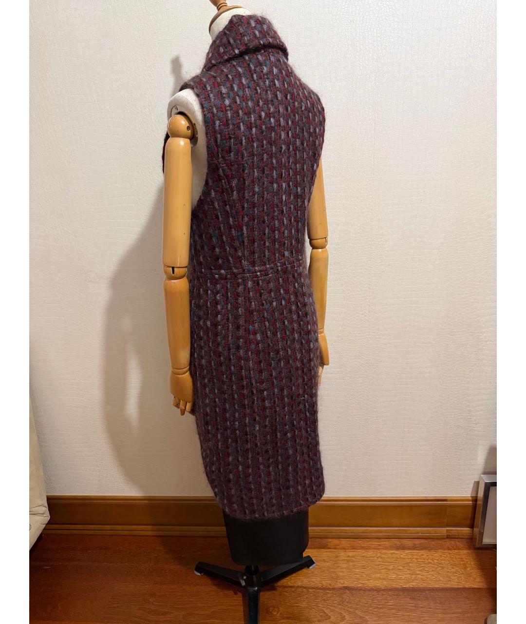 CHANEL Бордовый шерстяной жилет, фото 5