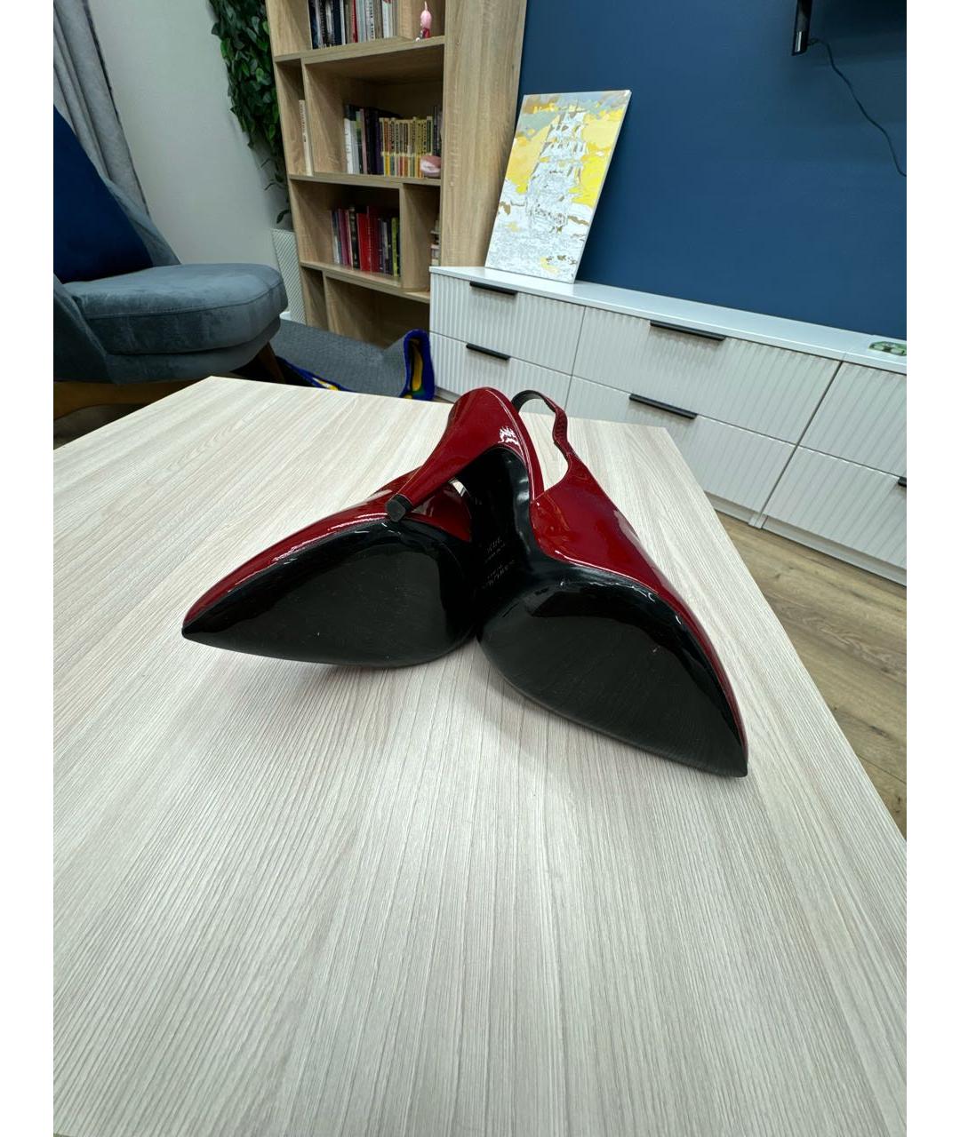 SAINT LAURENT Красные кожаные туфли, фото 5