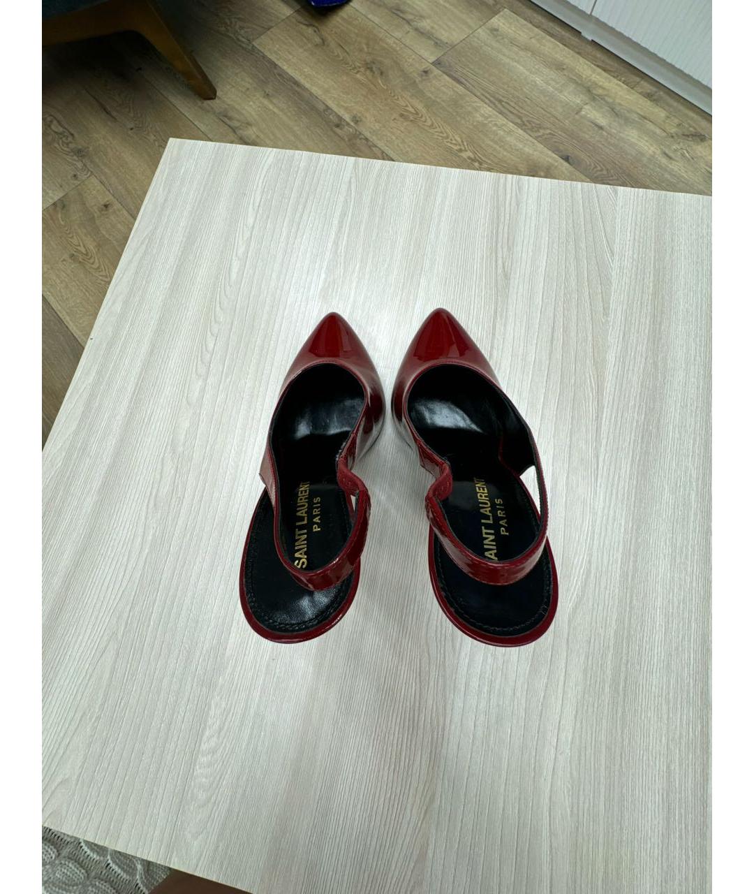 SAINT LAURENT Красные кожаные туфли, фото 3