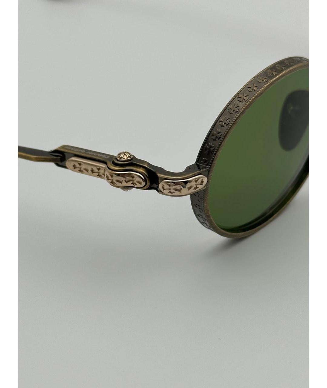CHROME HEARTS Золотые металлические солнцезащитные очки, фото 3