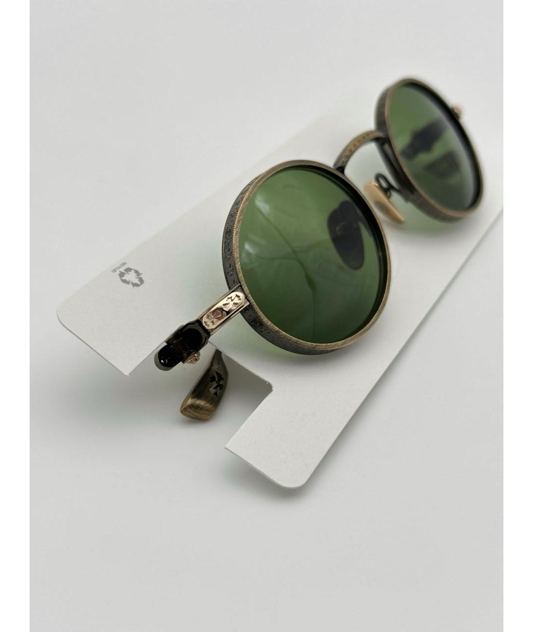 CHROME HEARTS Золотые металлические солнцезащитные очки, фото 2