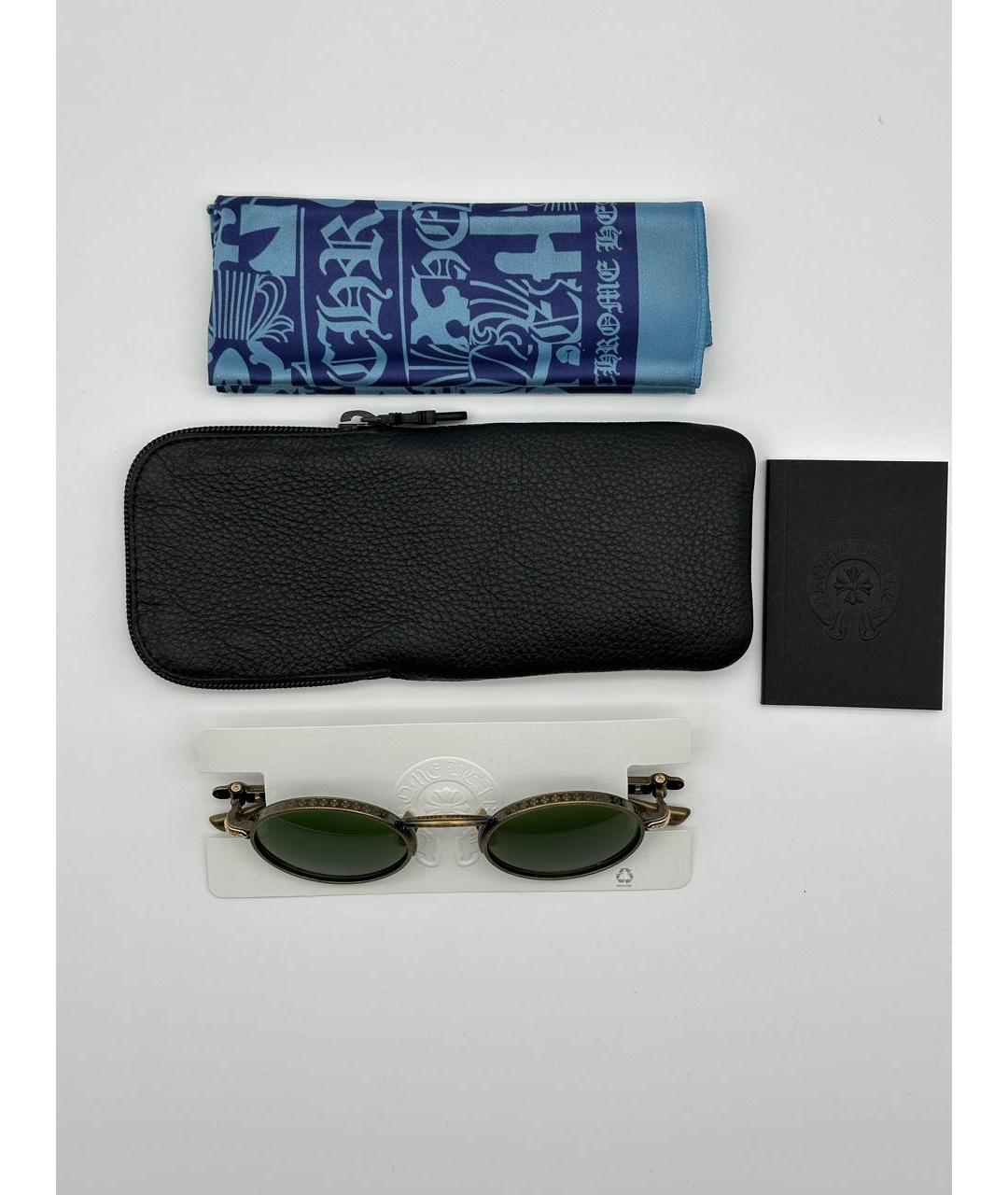 CHROME HEARTS Золотые металлические солнцезащитные очки, фото 4