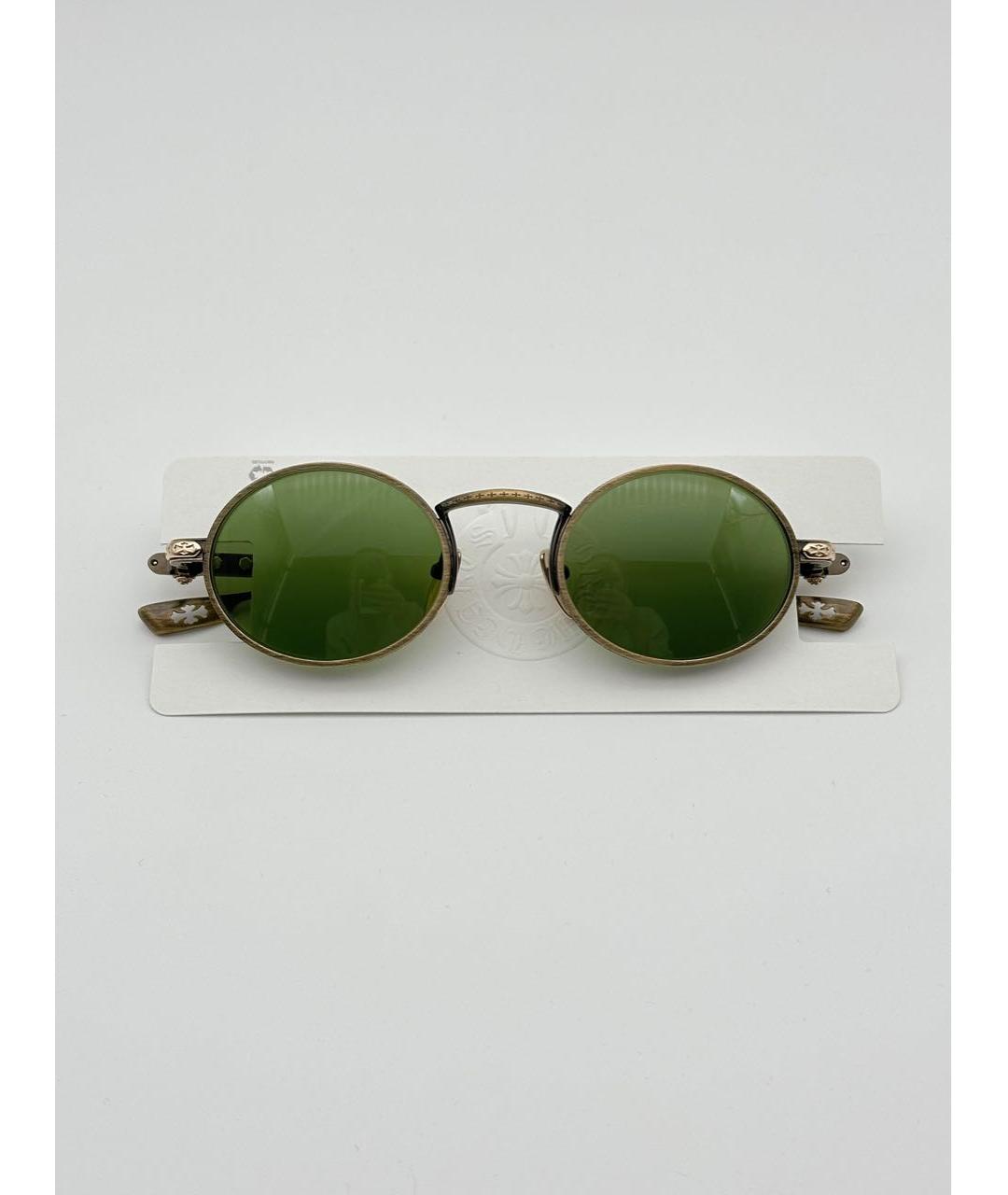 CHROME HEARTS Золотые металлические солнцезащитные очки, фото 5