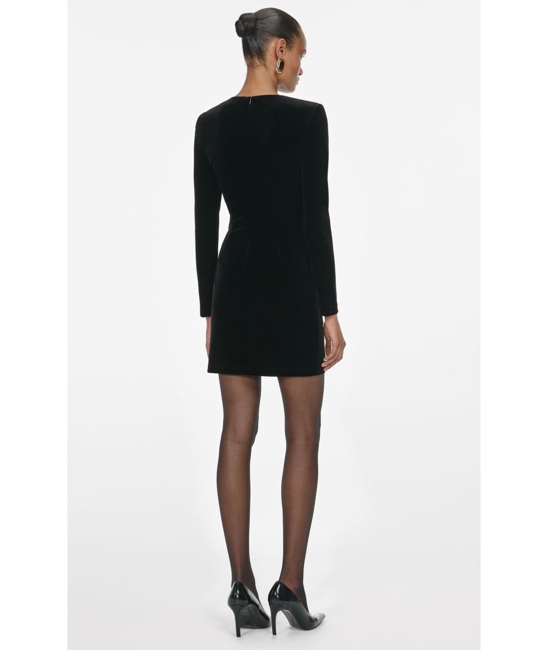 SELF-PORTRAIT Черное хлопковое коктейльное платье, фото 4