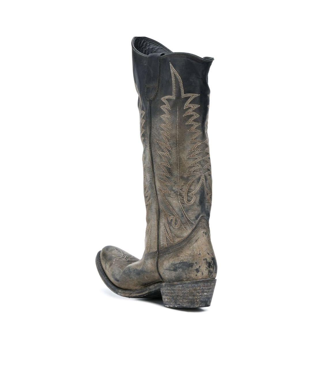 GOLDEN GOOSE DELUXE BRAND Серые кожаные сапоги, фото 3