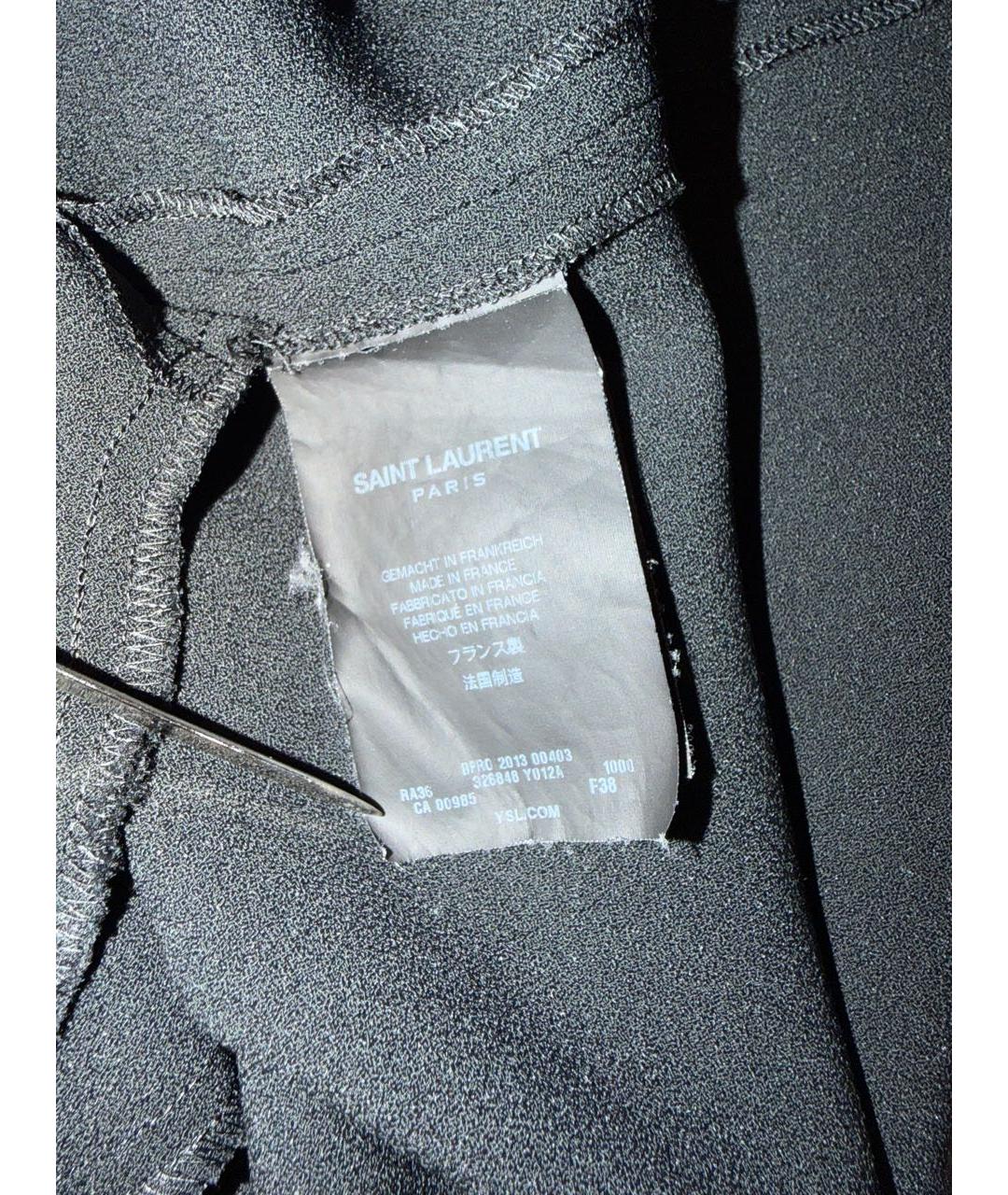 SAINT LAURENT Черное ацетатное повседневное платье, фото 4