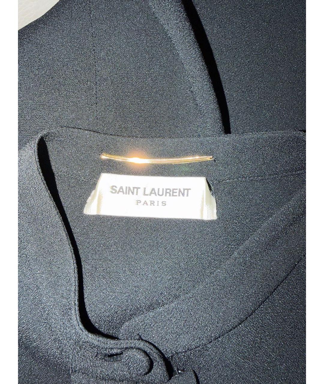 SAINT LAURENT Черное ацетатное повседневное платье, фото 6