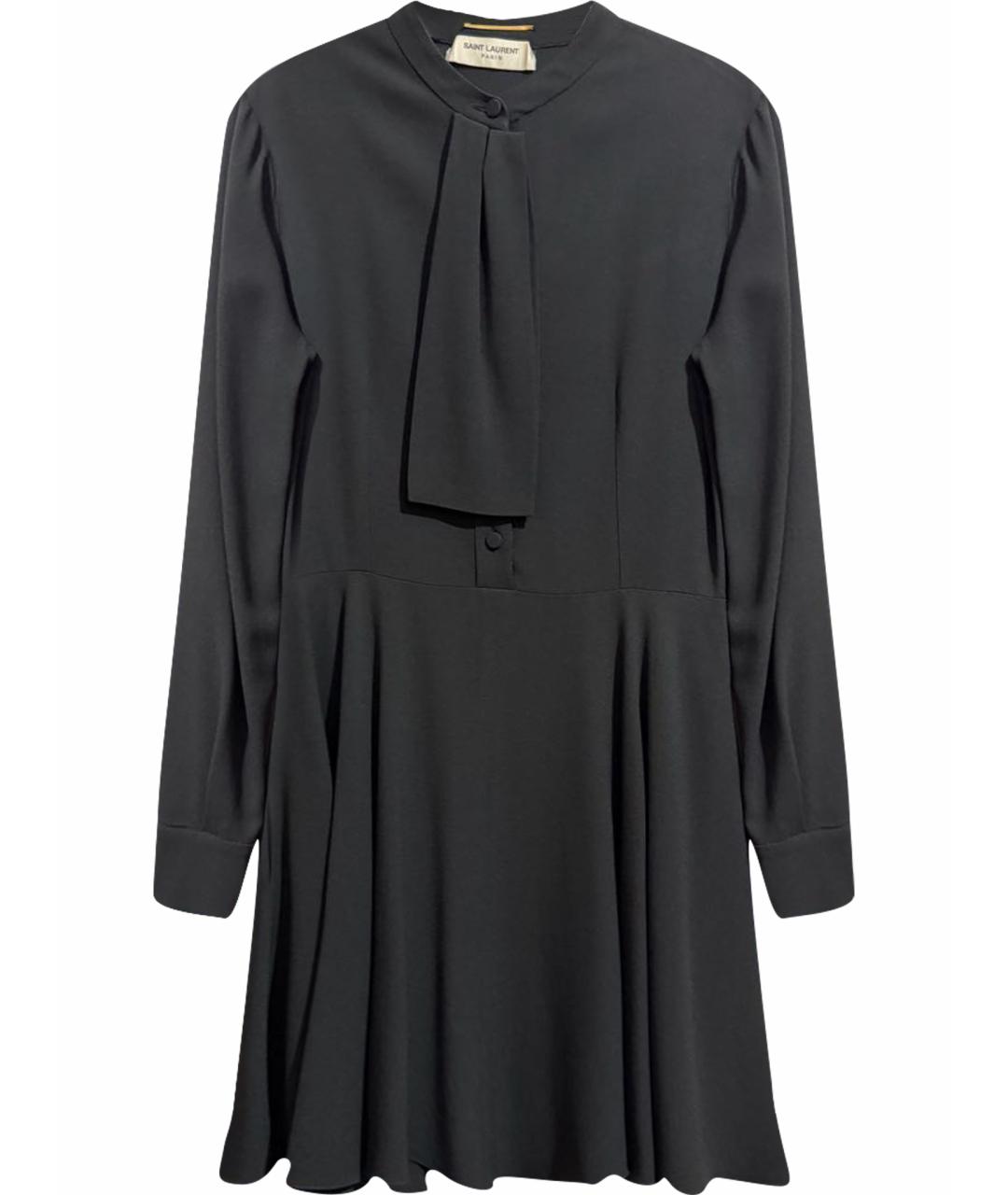 SAINT LAURENT Черное ацетатное повседневное платье, фото 1