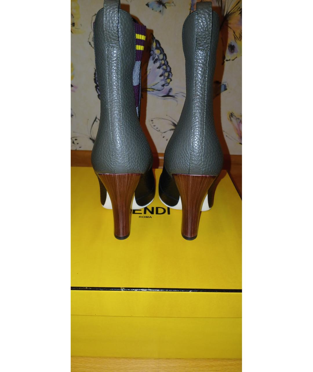 FENDI Мульти кожаные ботильоны, фото 3