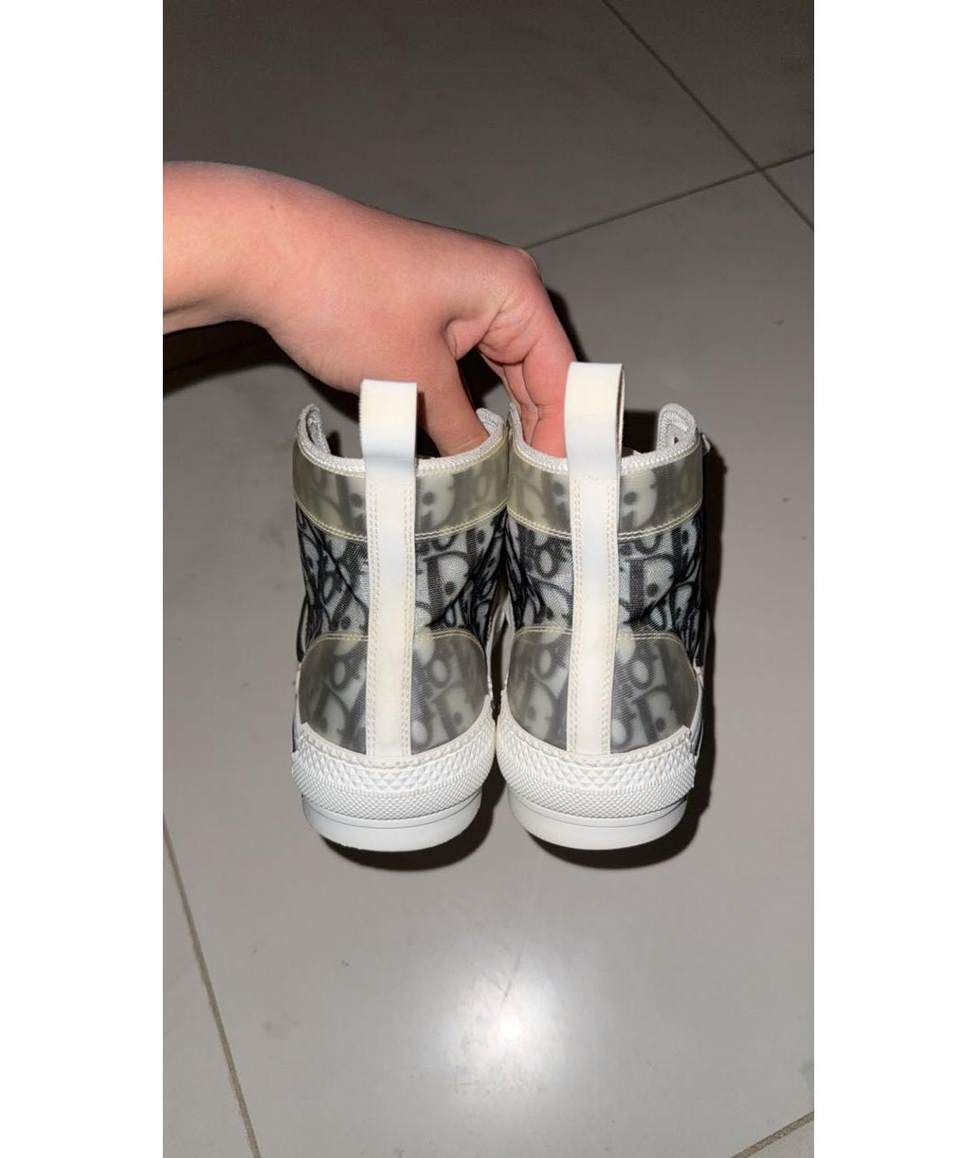 CHRISTIAN DIOR Темно-синие текстильные высокие кроссовки / кеды, фото 4