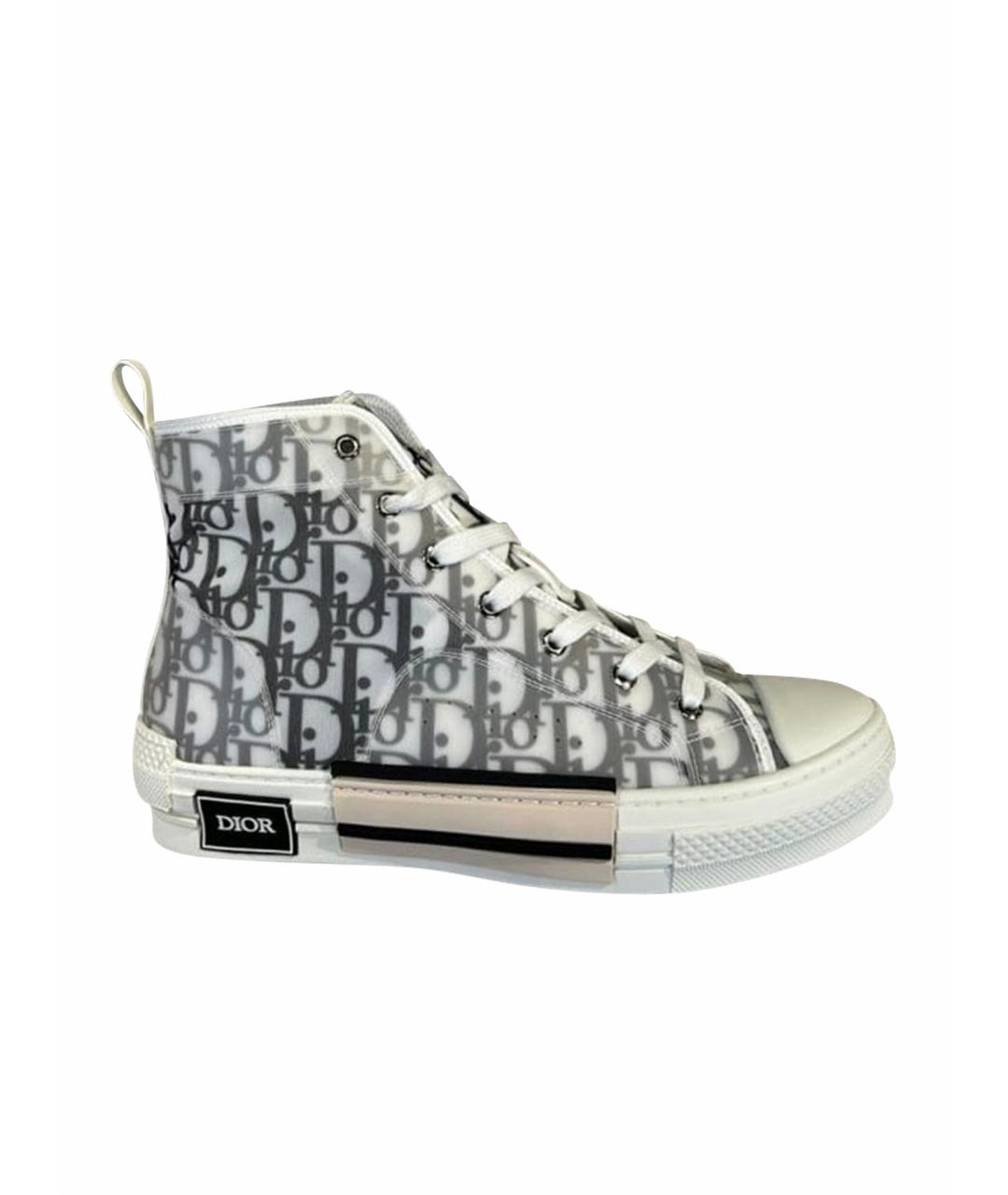 CHRISTIAN DIOR Темно-синие текстильные высокие кроссовки / кеды, фото 5