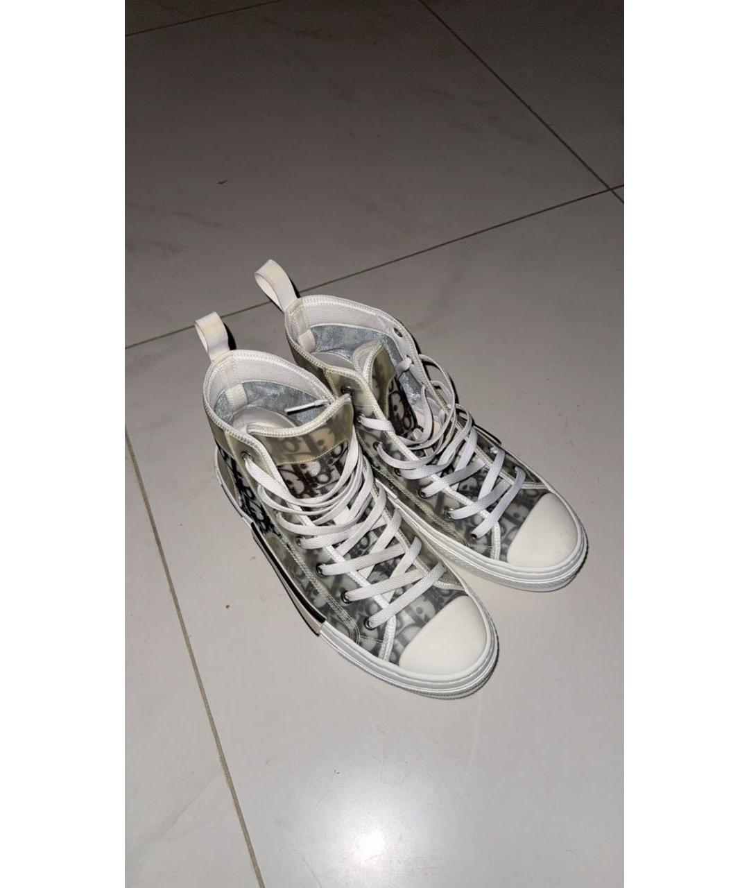 CHRISTIAN DIOR Темно-синие текстильные высокие кроссовки / кеды, фото 2