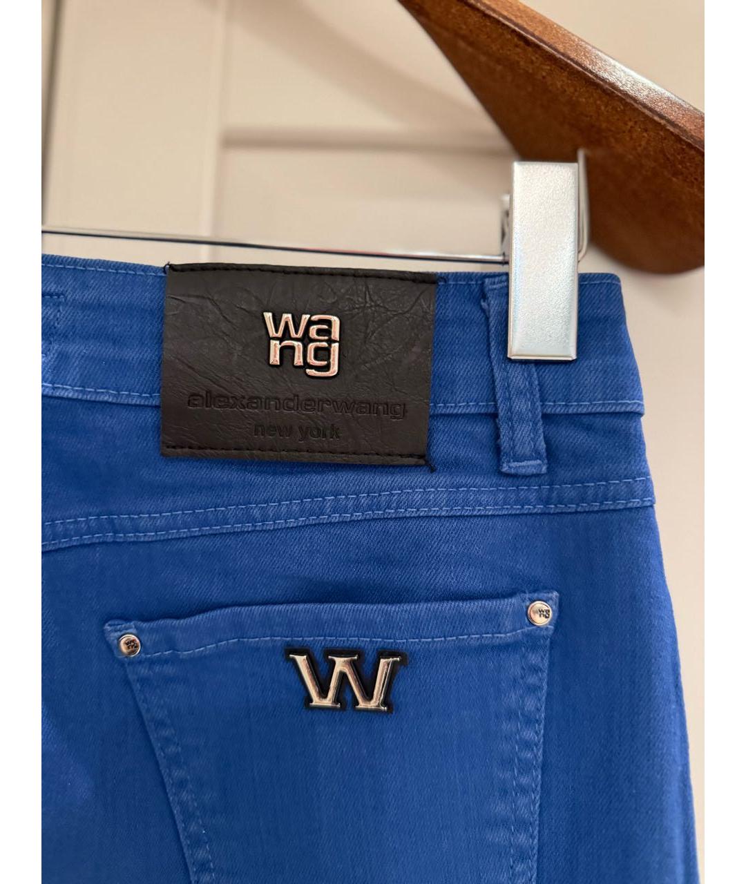 ALEXANDER WANG Синяя хлопковая юбка мини, фото 4