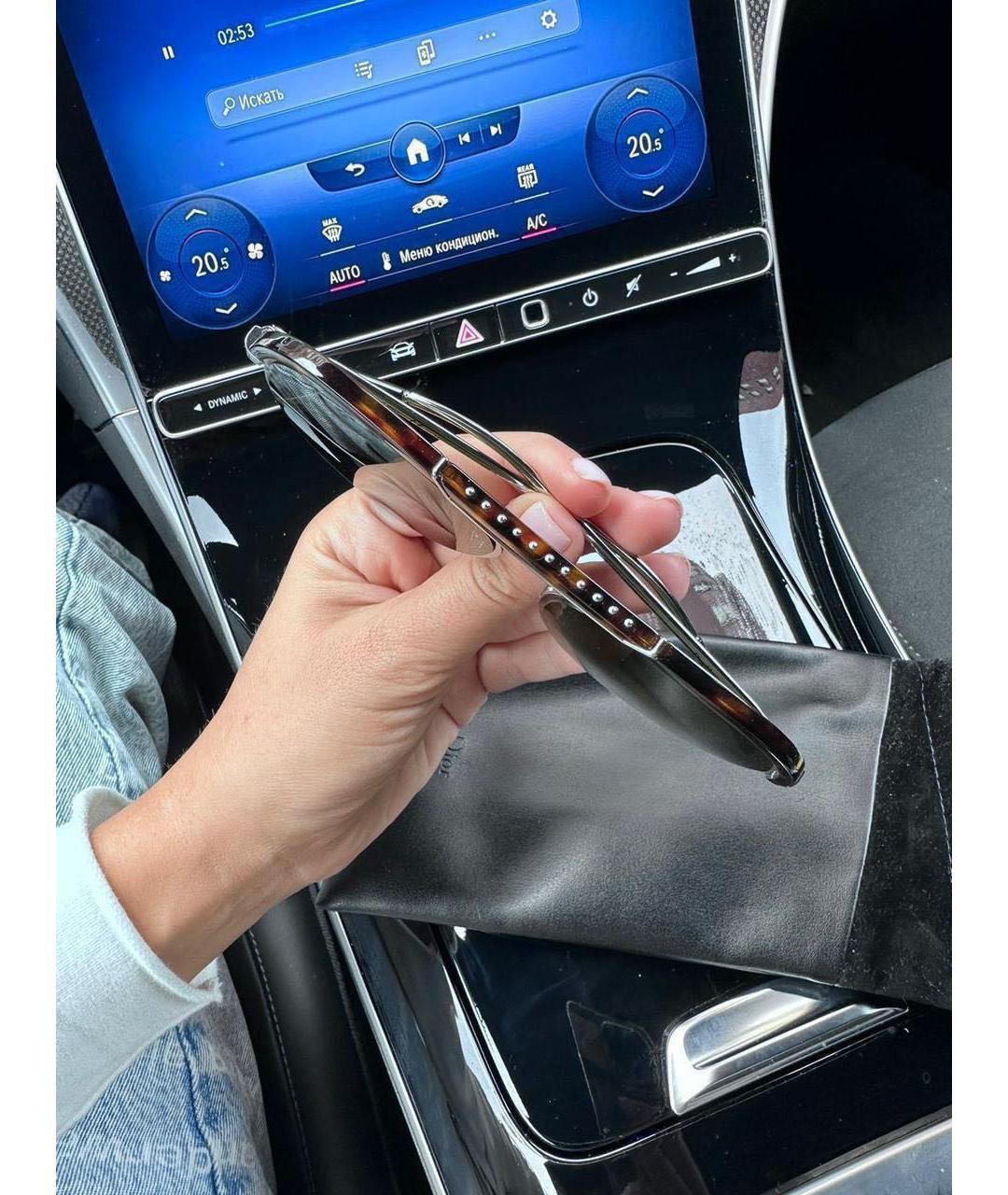 CHRISTIAN DIOR Черные металлические солнцезащитные очки, фото 2