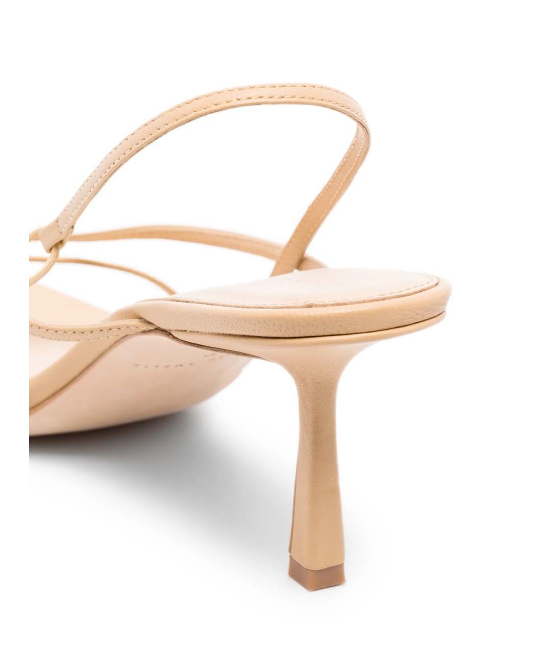 STUDIO AMELIA Бежевые кожаные босоножки, фото 5