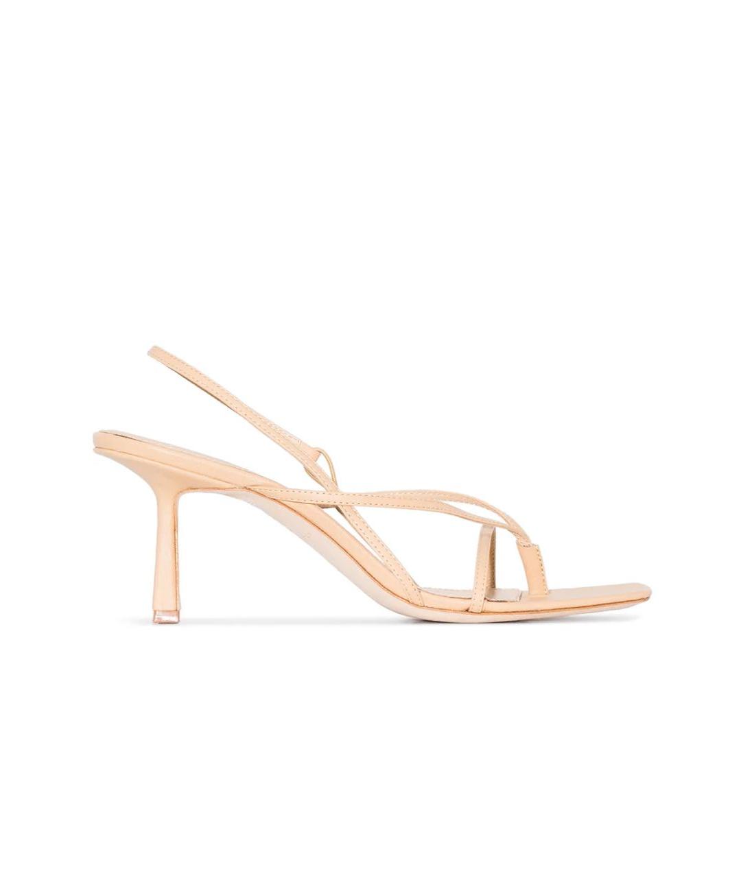 STUDIO AMELIA Бежевые кожаные босоножки, фото 1