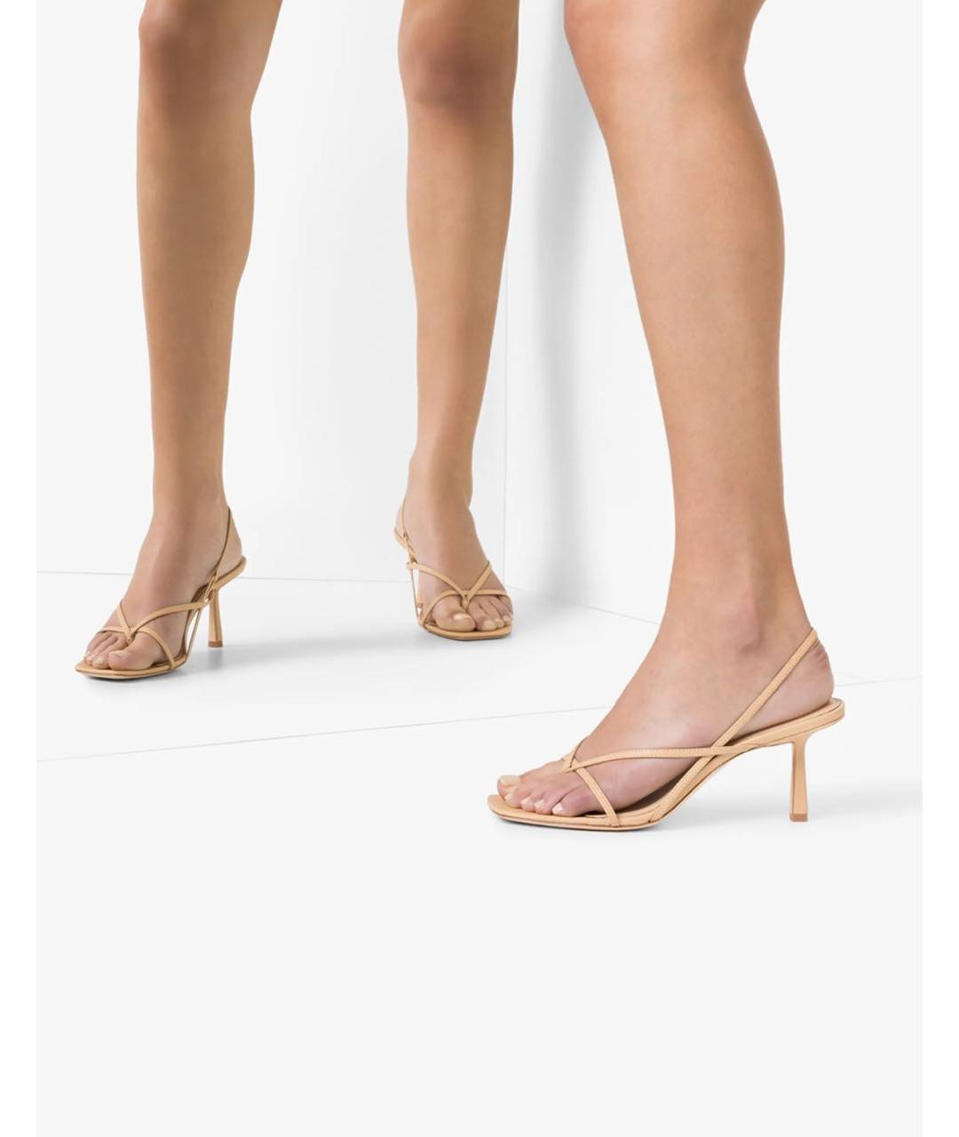 STUDIO AMELIA Бежевые кожаные босоножки, фото 2