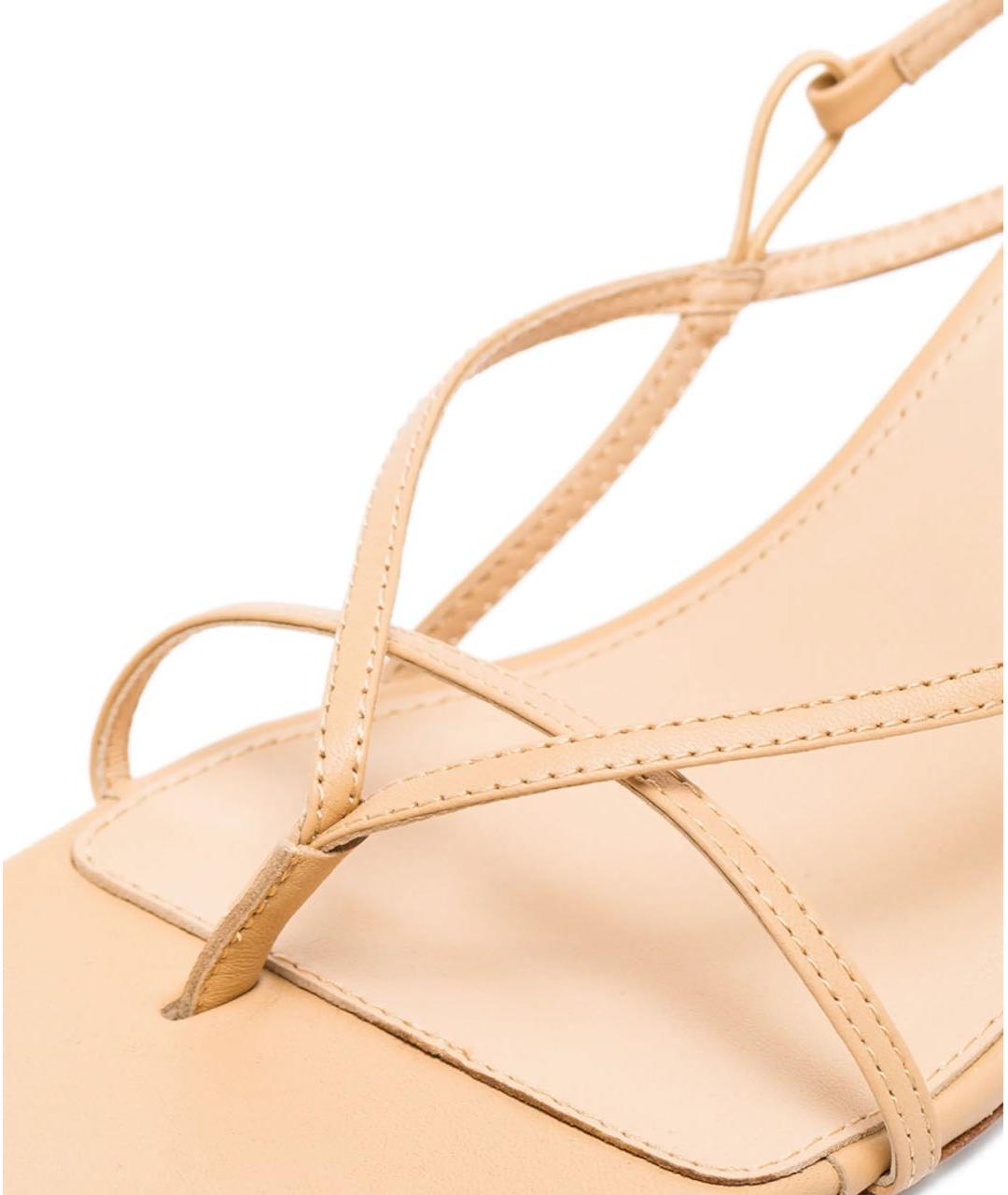 STUDIO AMELIA Бежевые кожаные босоножки, фото 4