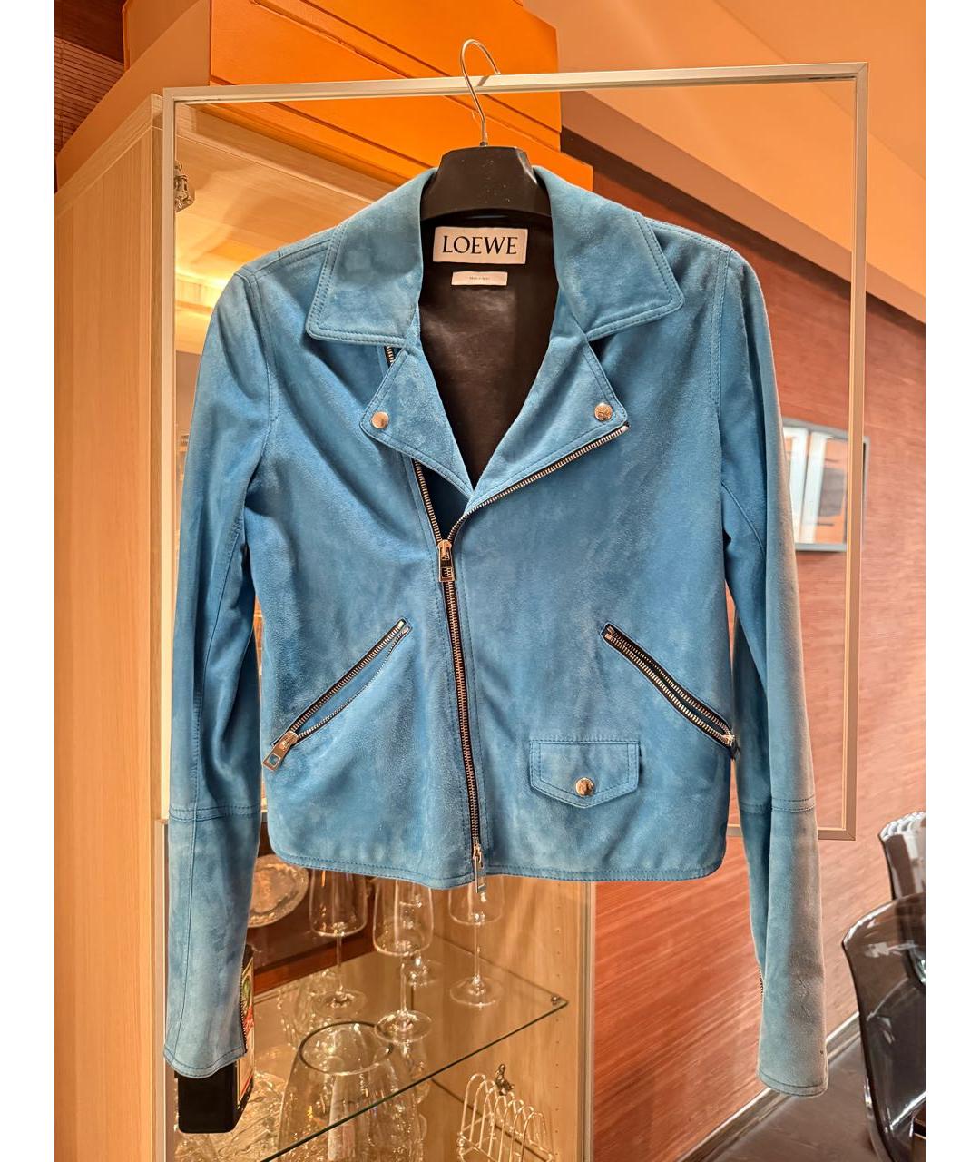 LOEWE Синяя замшевая куртка, фото 3