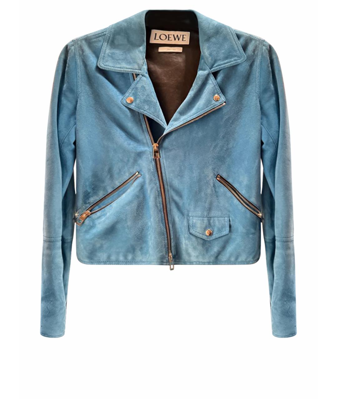 LOEWE Синяя замшевая куртка, фото 1