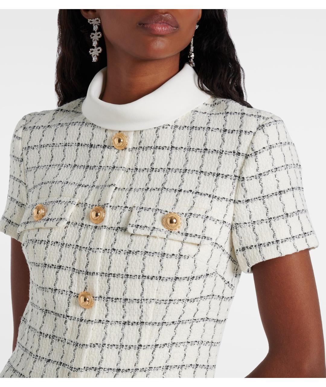 SELF-PORTRAIT Белое хлопковое коктейльное платье, фото 7