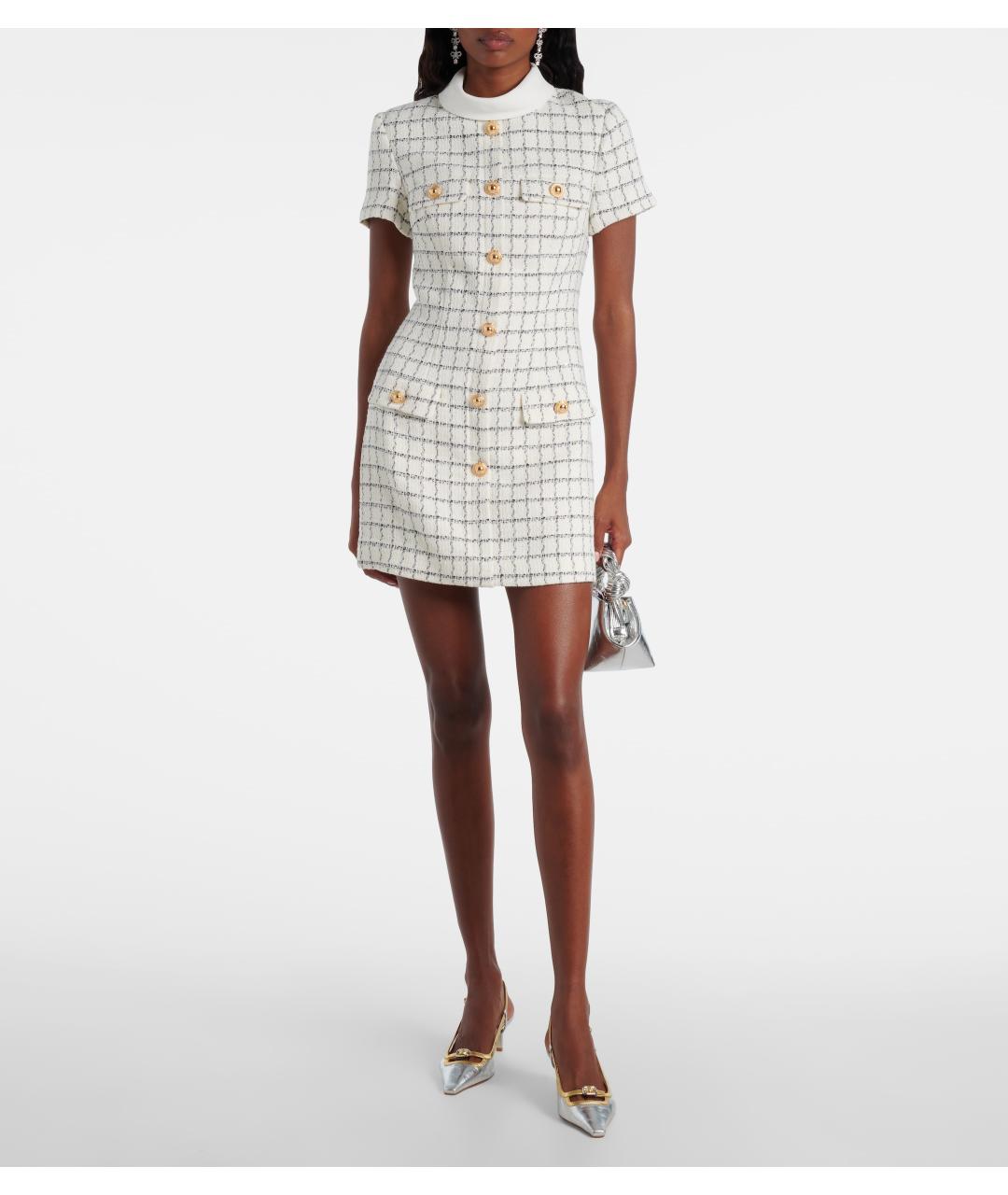 SELF-PORTRAIT Белое хлопковое коктейльное платье, фото 5