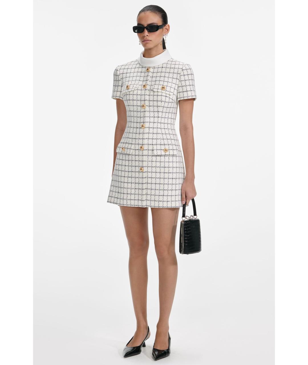 SELF-PORTRAIT Белое хлопковое коктейльное платье, фото 3