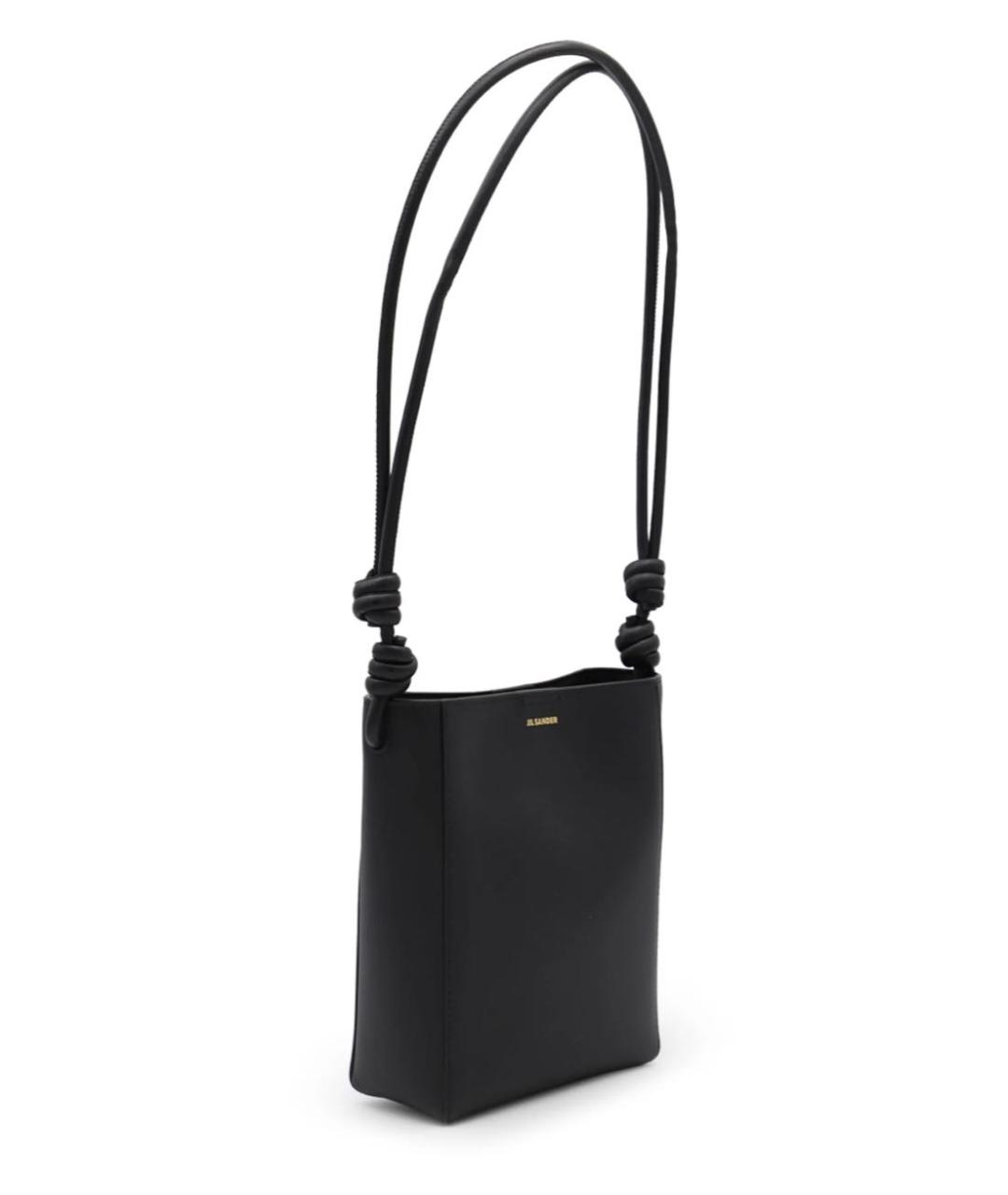 JIL SANDER Черная кожаная сумка через плечо, фото 4