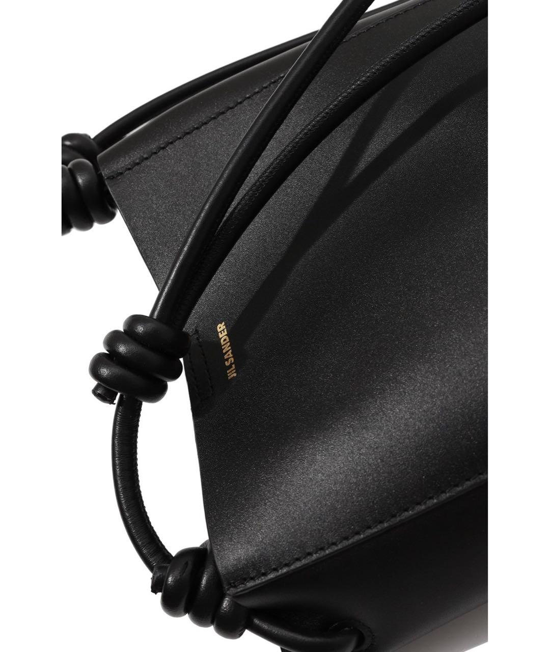JIL SANDER Черная кожаная сумка через плечо, фото 3