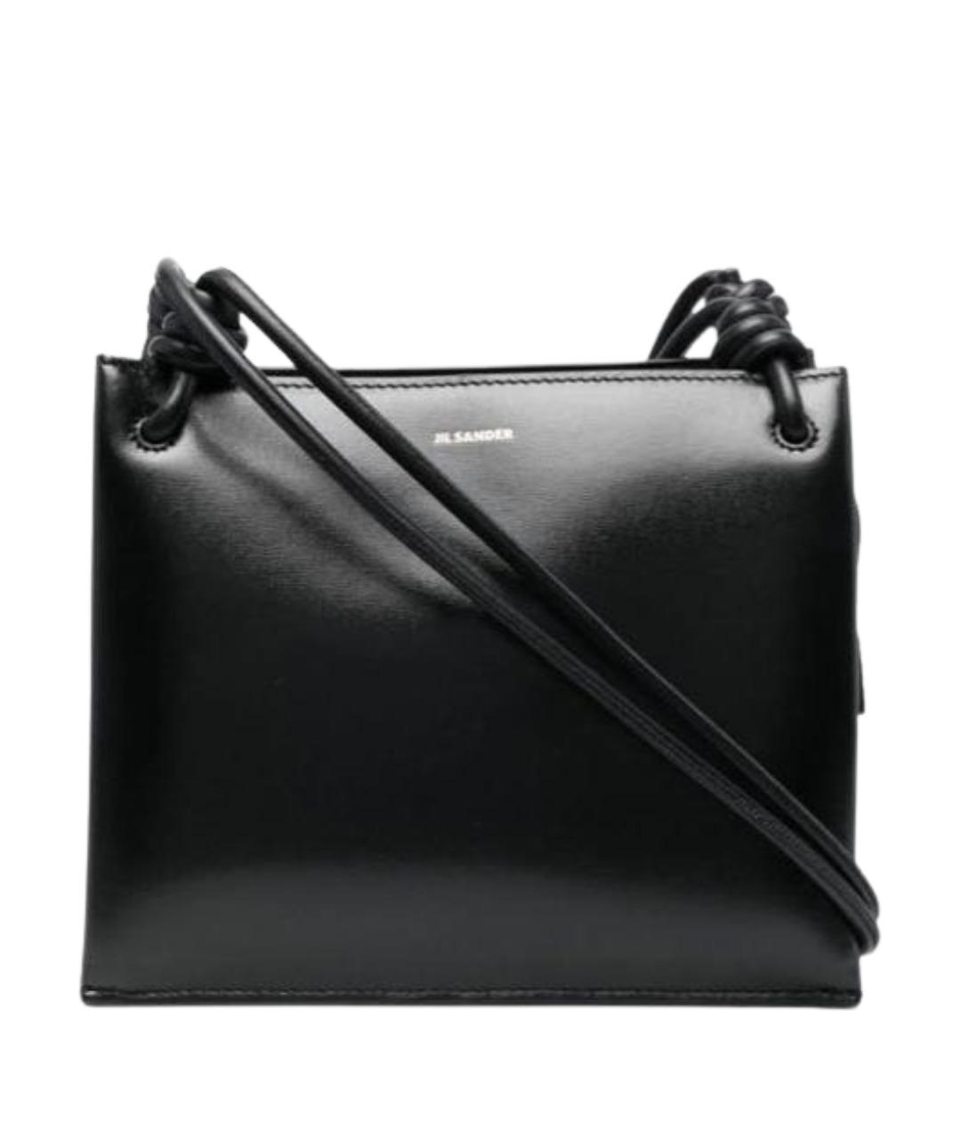 JIL SANDER Черная кожаная сумка через плечо, фото 1