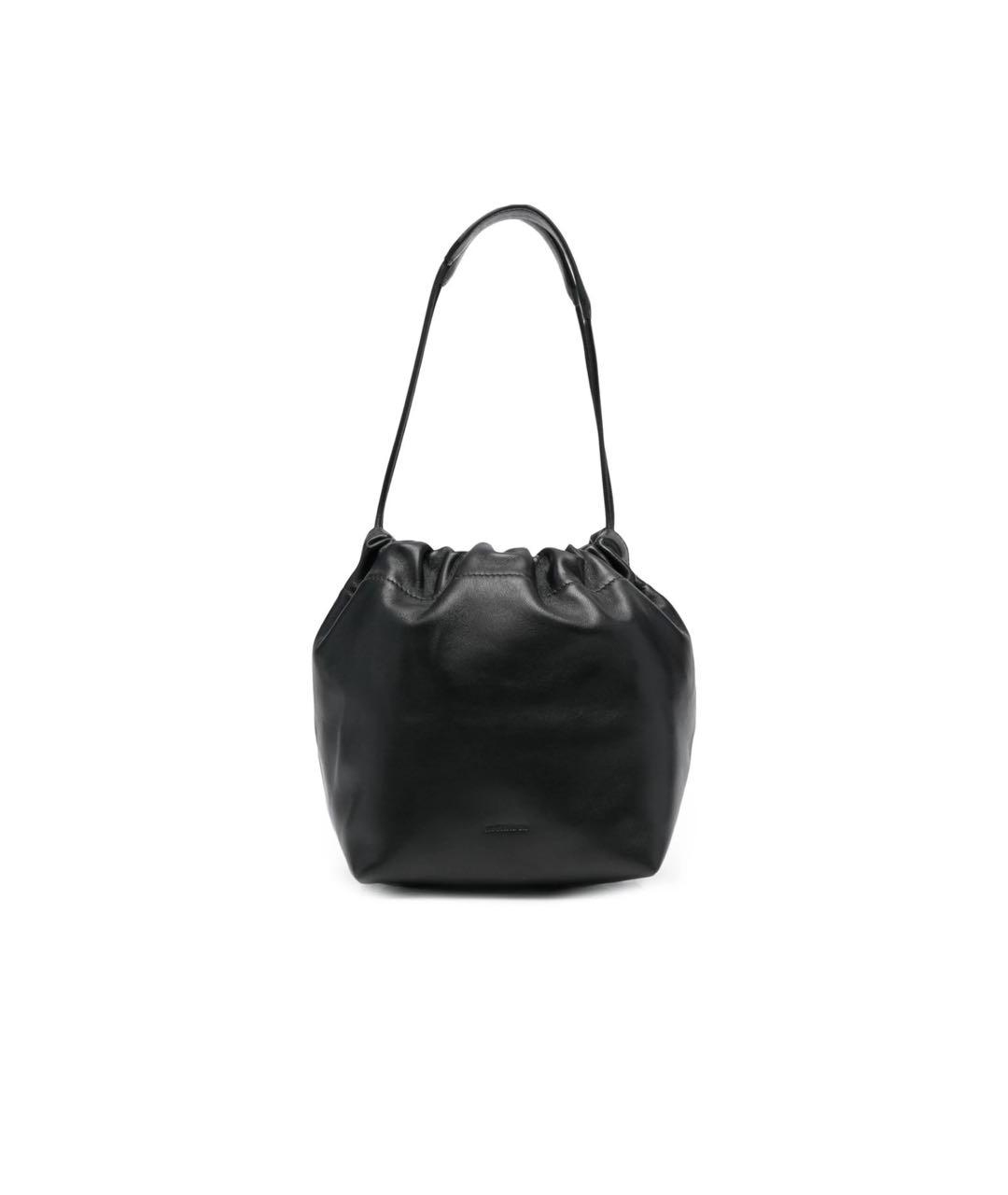 JIL SANDER Черная кожаная сумка через плечо, фото 1