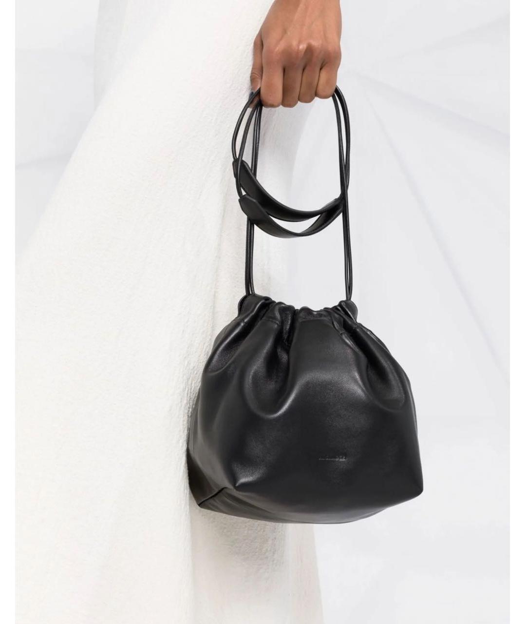 JIL SANDER Черная кожаная сумка через плечо, фото 3