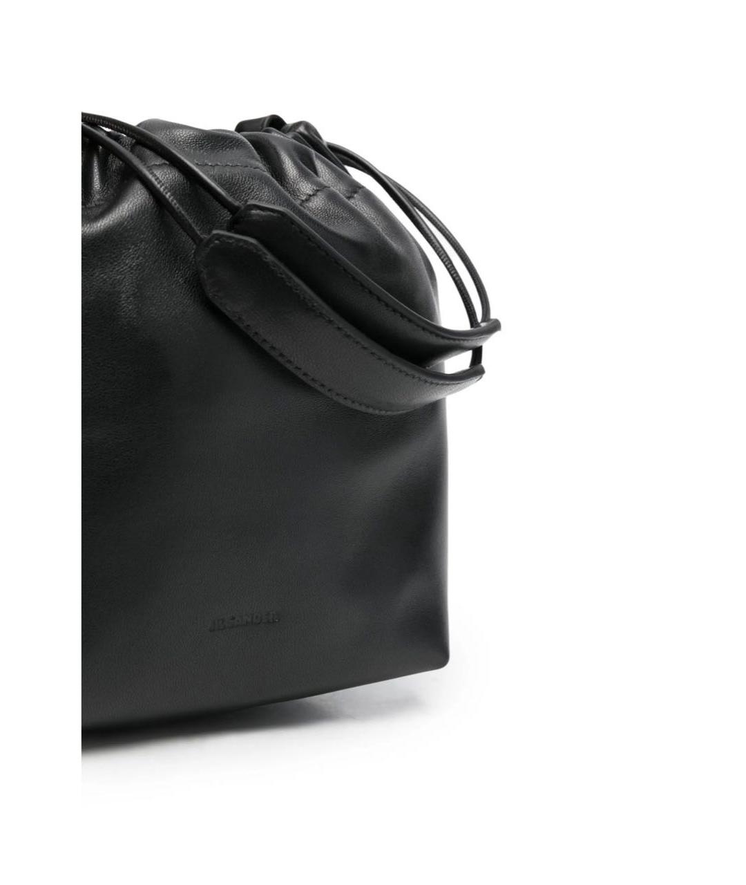 JIL SANDER Черная кожаная сумка через плечо, фото 5