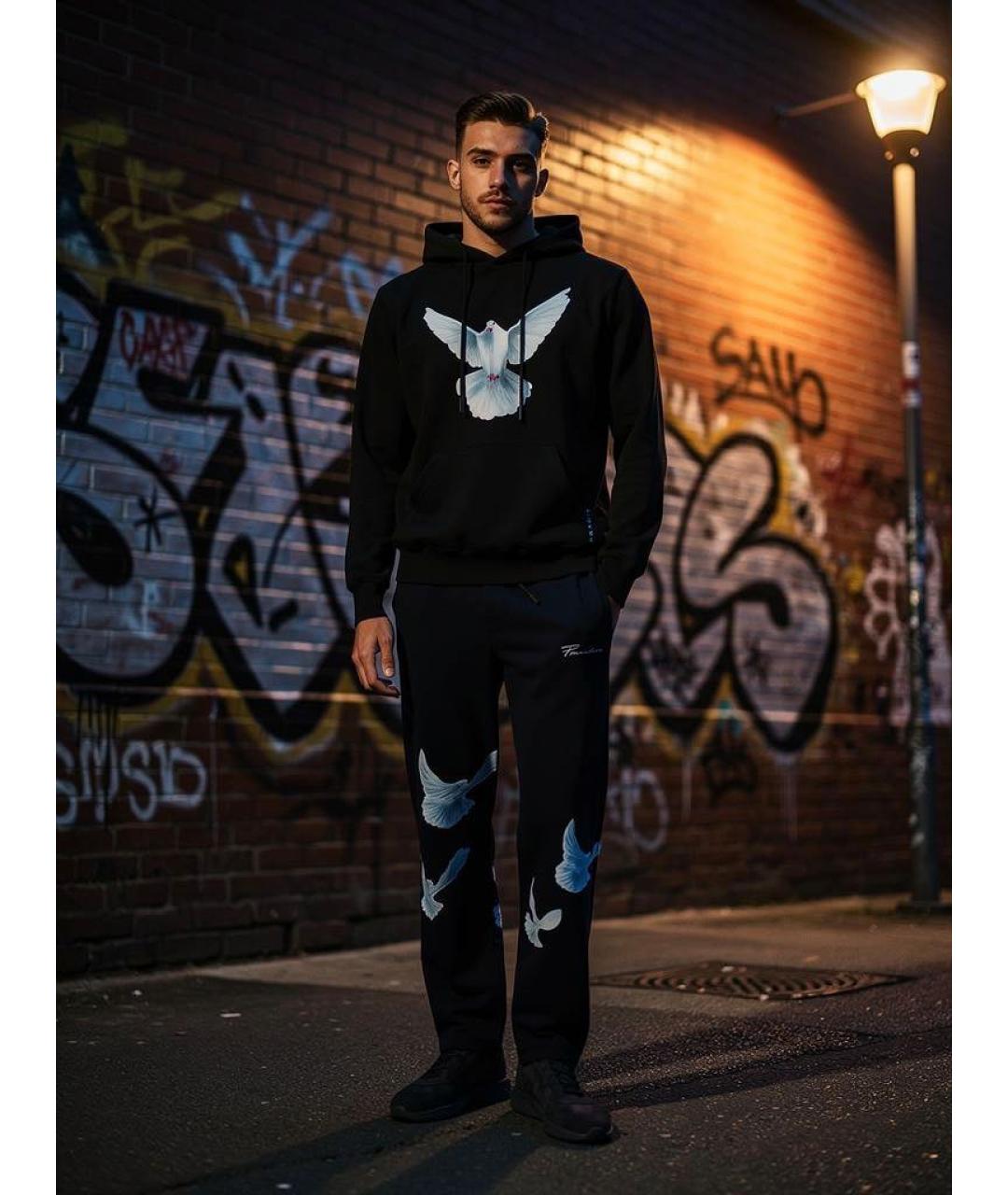 32 PARADIS SPRUNG FRERES Черные хлопковые повседневные брюки, фото 3