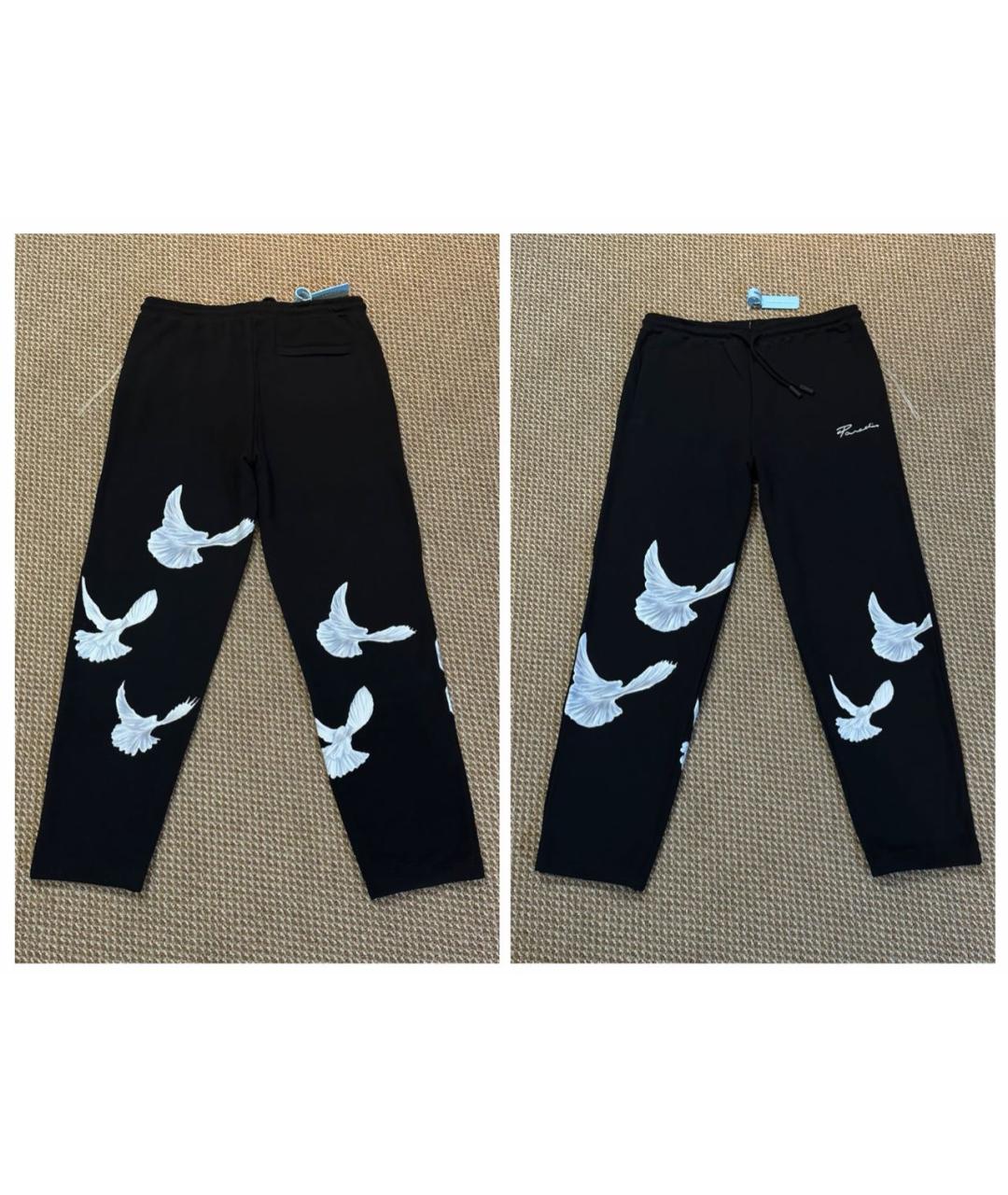 32 PARADIS SPRUNG FRERES Черные хлопковые повседневные брюки, фото 2