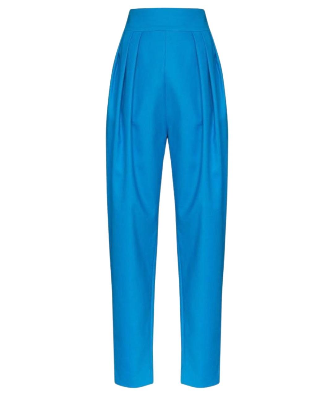 THE ATTICO Синие шерстяные прямые брюки, фото 1