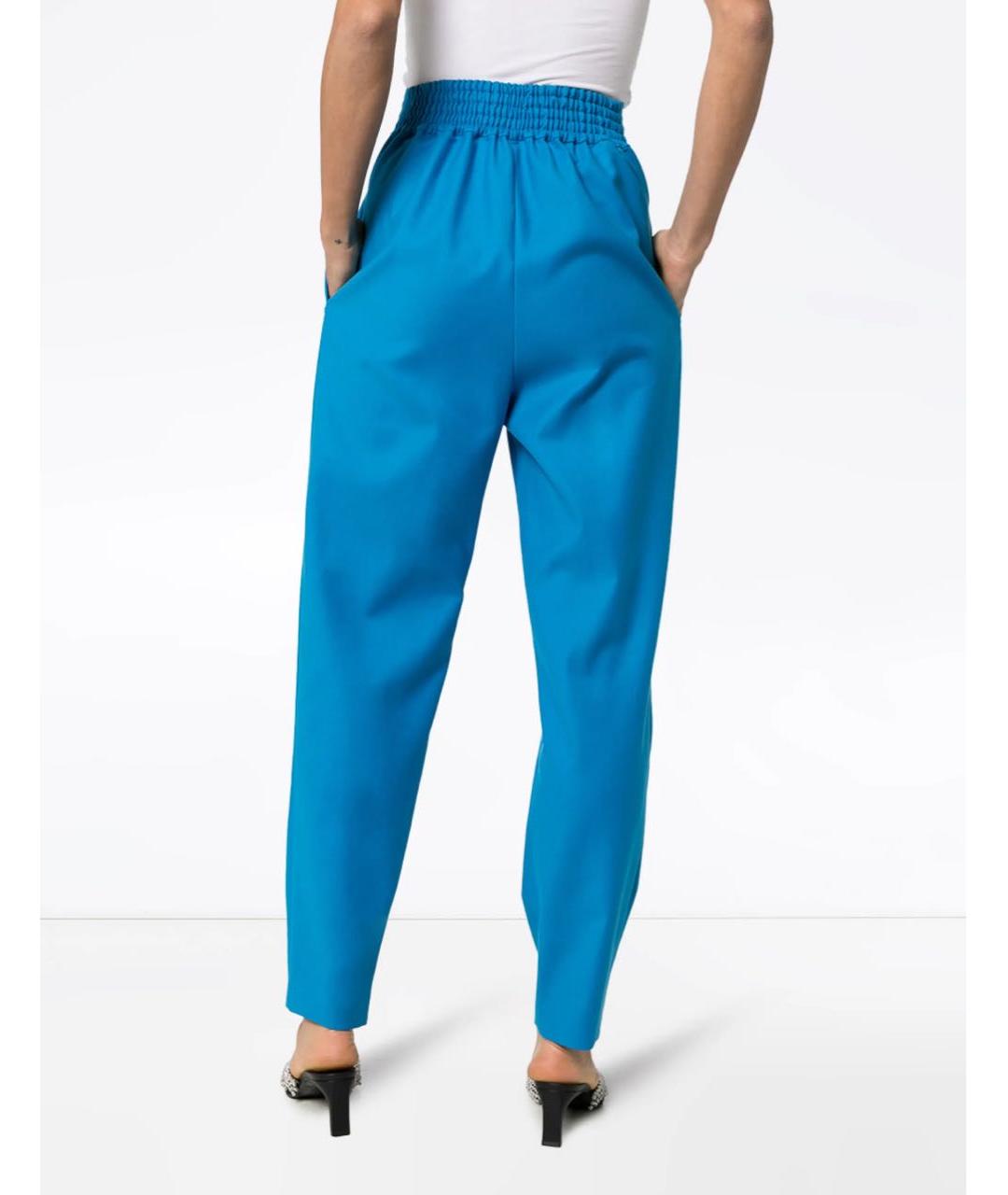 THE ATTICO Синие шерстяные прямые брюки, фото 4