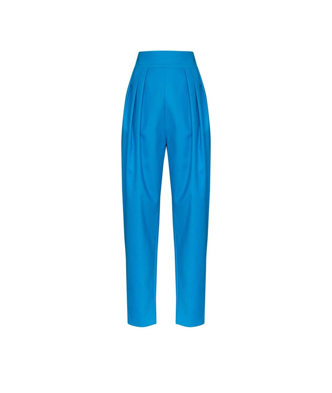 THE ATTICO Синие шерстяные прямые брюки, фото 7