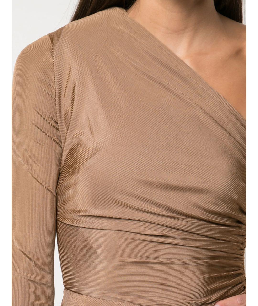 ALEXANDRE VAUTHIER Бежевое шелковое коктейльное платье, фото 5