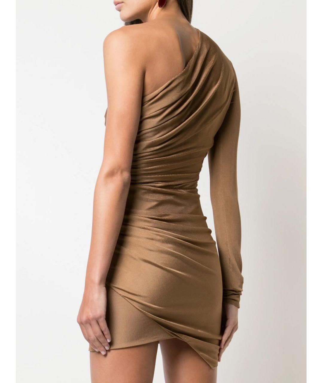 ALEXANDRE VAUTHIER Бежевое шелковое коктейльное платье, фото 4